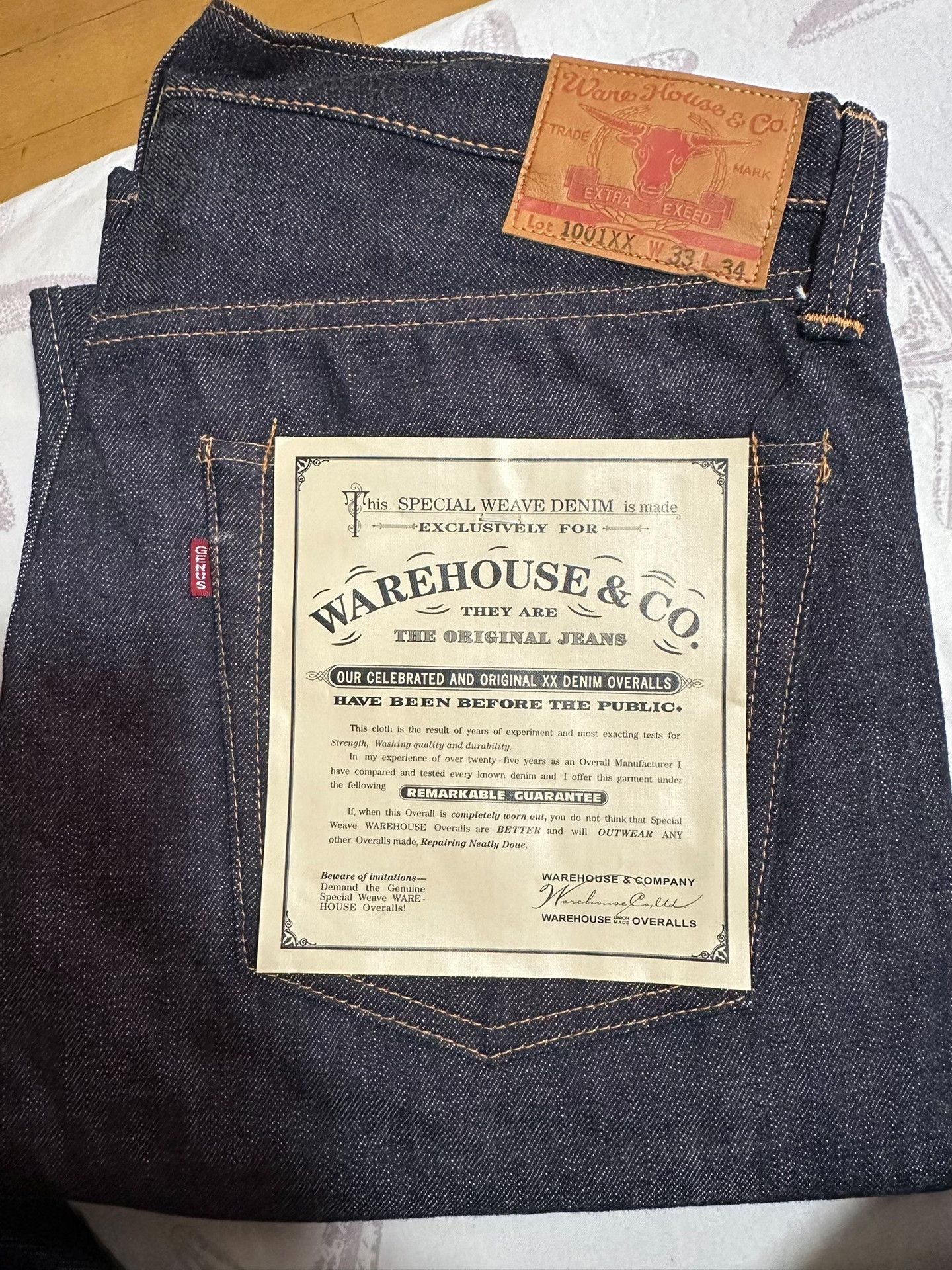 Warehouse Unwashed Acid Wash Jeans
