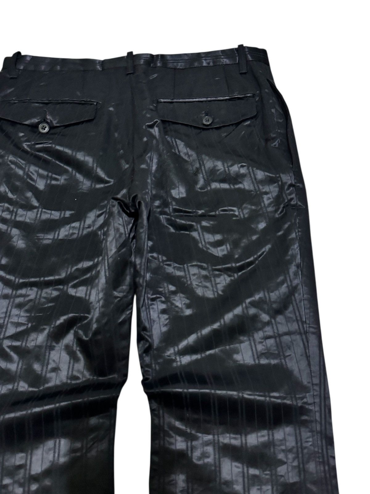 Tete Homme Vintage Tete Homme Black Glossy Flare Pants Bell Bottoms Size US 29 - 10 Thumbnail
