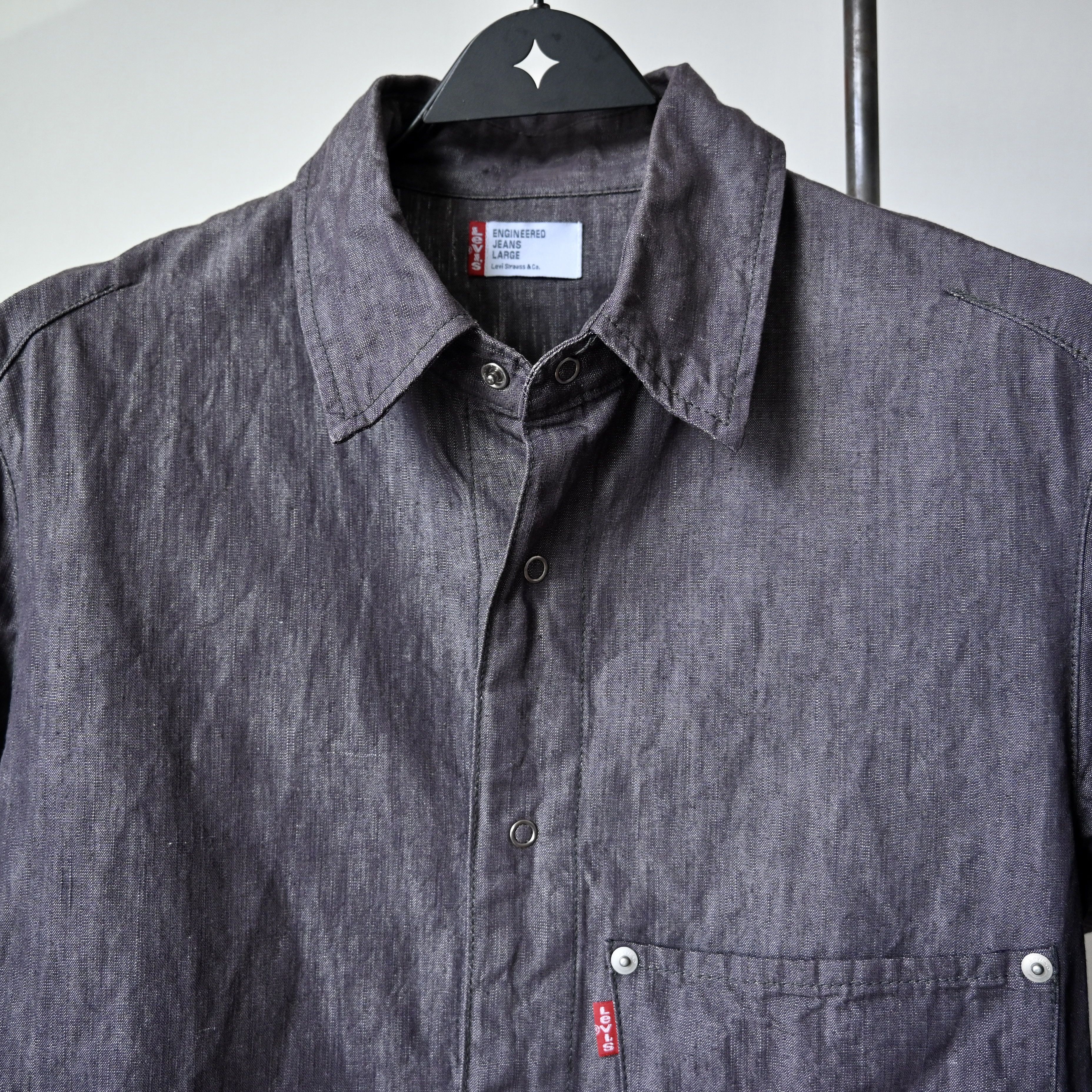 Levi's VTG 2000s Levi's ENGINEERED JEANS cotton linen work shirt Size US L / EU 52-54 / 3 - 10 Thumbnail
