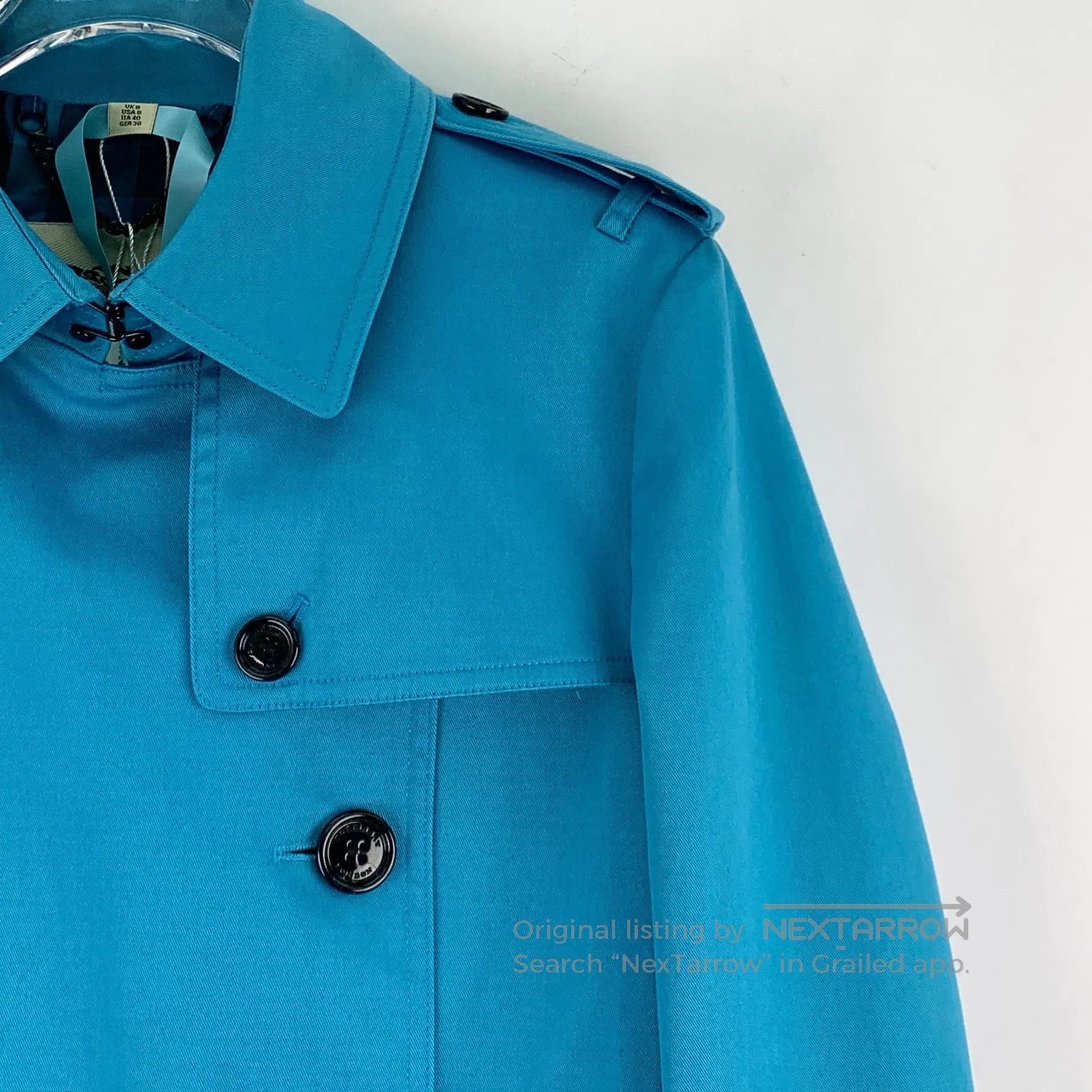 Burberry Burberry Blue cotton collar double-breasted long sleeve be Size S / US 4 / IT 40 - 3 Thumbnail