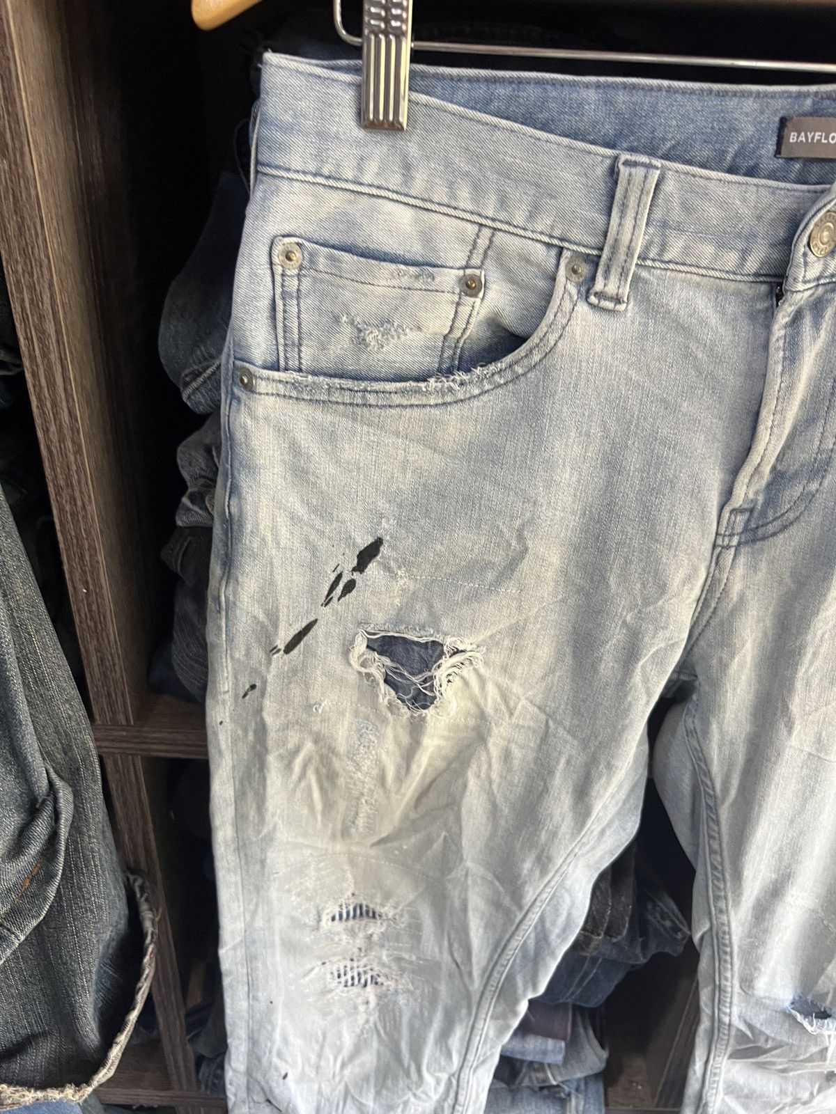 Japanese Brand 🔥Bayflow Denim Slim Skinny Distressed Denim Size US 33 - 6 Thumbnail