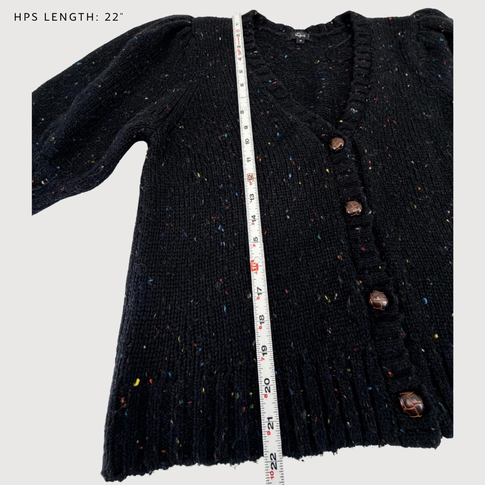 Rails Rails Cardigan Isla Puff Sleeve Wool Confetti Black M Size M / US 6-8 / IT 42-44 - 8 Thumbnail