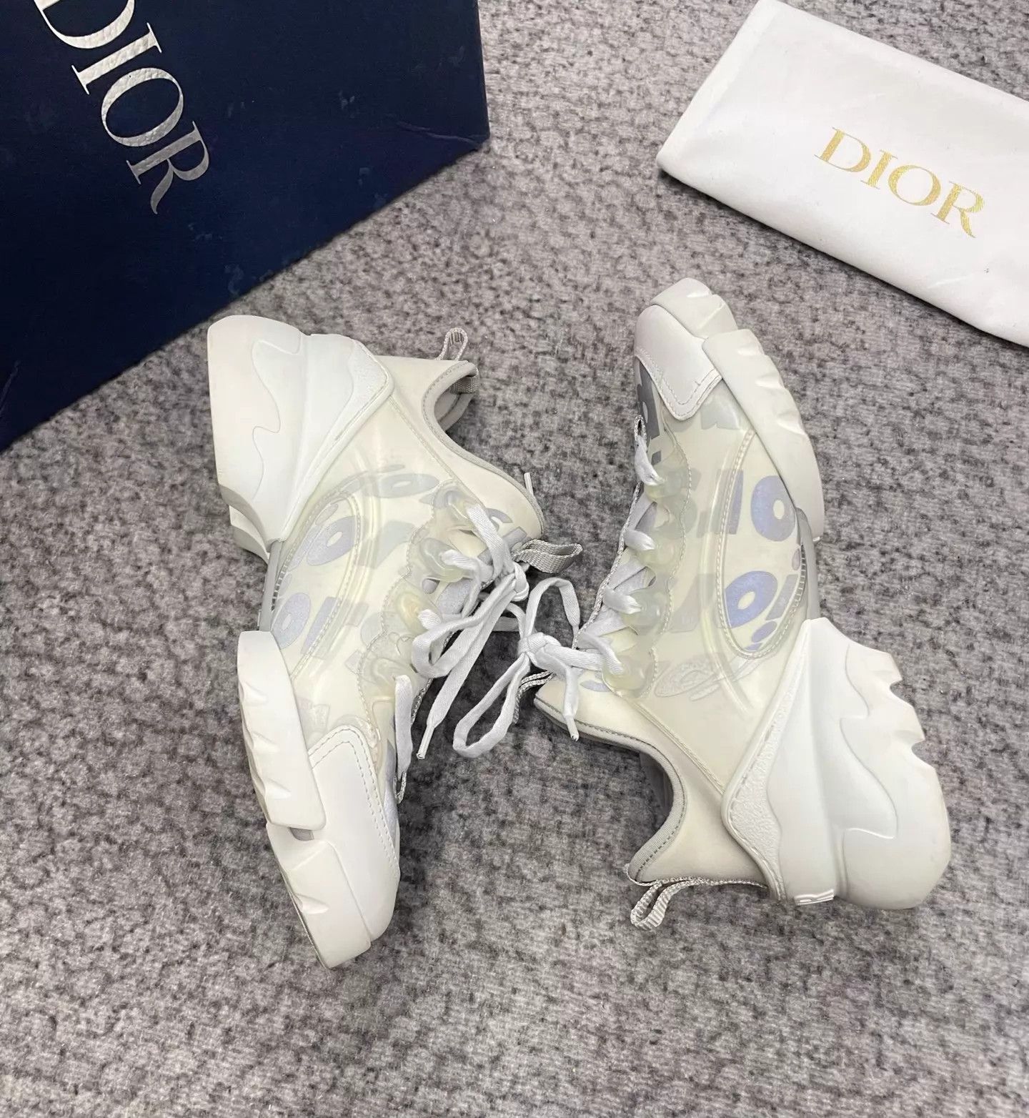 Dior Dior white & gray women's sneakers Size US 6.5 / IT 36.5 - 4 Thumbnail