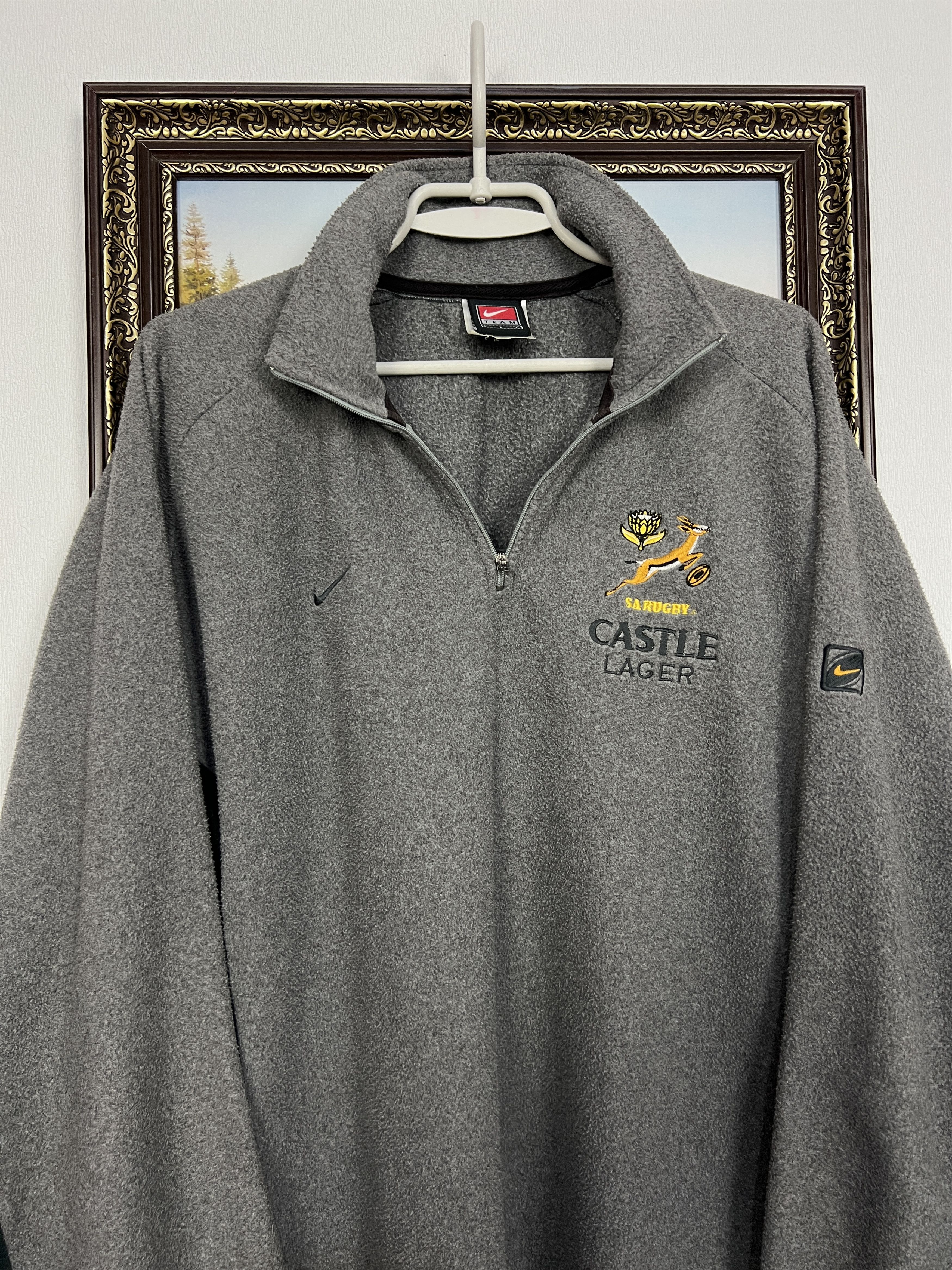 Nike Vintage South Africa Rugby Union Fleece Jacket Sweatshirt Size US L / EU 52-54 / 3 - 2 Thumbnail