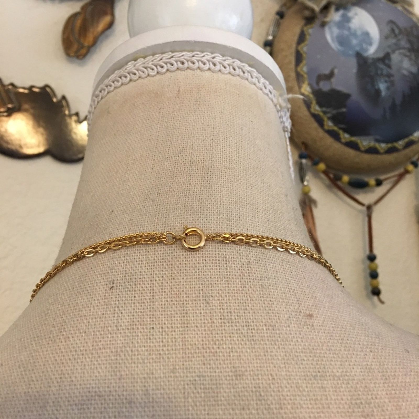 Vintage Vintage shiny gold multi strand chain necklace Size ONE SIZE - 4 Thumbnail