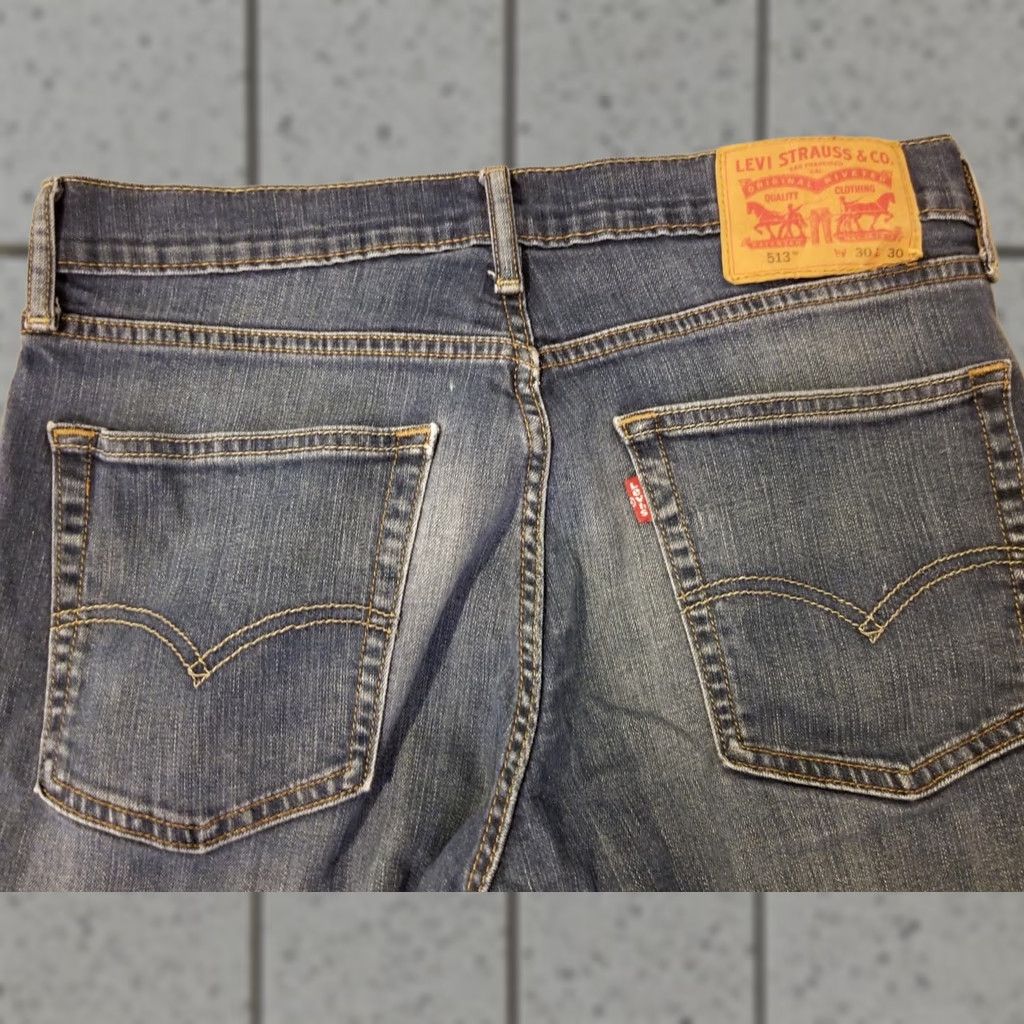 Levi's Levi's Jeans 513 Slim Straight Cotton Denim Pants Stretch 30x30 Blue Mens Regular Size US 30 / EU 46 - 1 Thumbnail