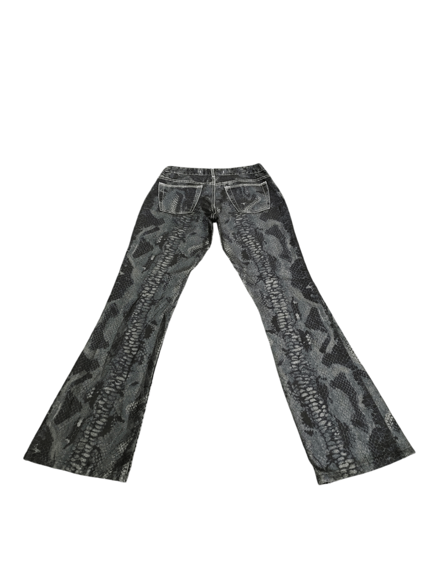 If Six Was Nine Flare Jeans Mavi Python Printed Denim Bootcut Y2k Size US 27 - 14 Thumbnail