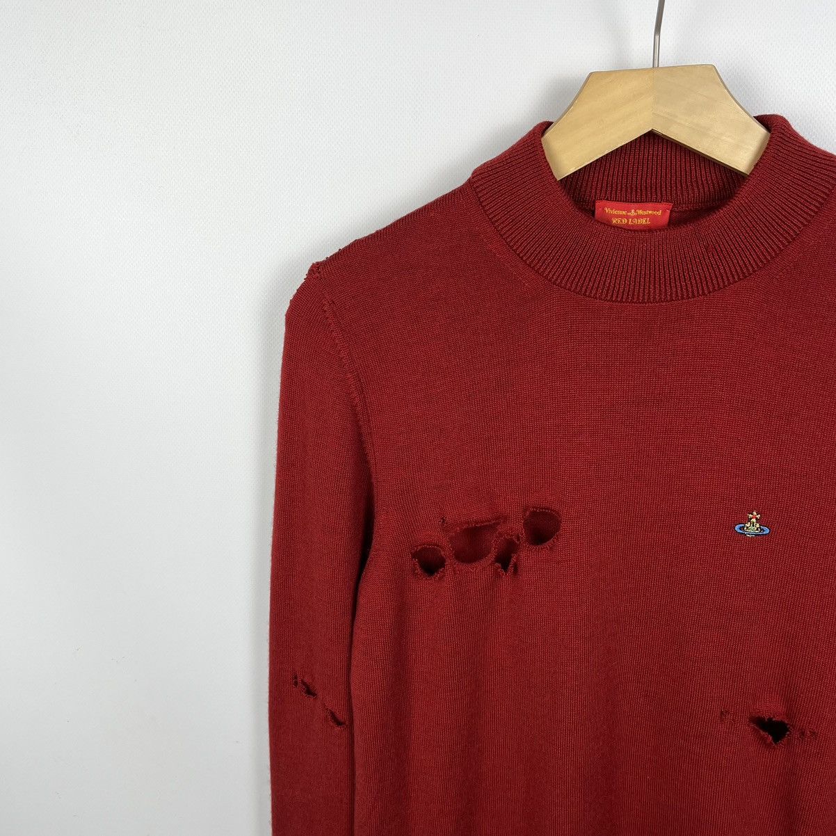Vivienne Westwood Vivienne Westwood Red Label Distressed Wool Sweater Size L / US 10 / IT 46 - 12 Thumbnail