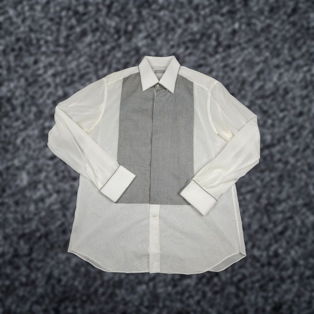 Stefano Ricci Stefano Ricci Shirt Men 41 16 White Gray Button Up French Cuff Italy Cotton Dress Shirt, Formal, 100% Cotton, White, 31 in, Regular, Mens Size US L / EU 52-54 / 3 - 1 Thumbnail