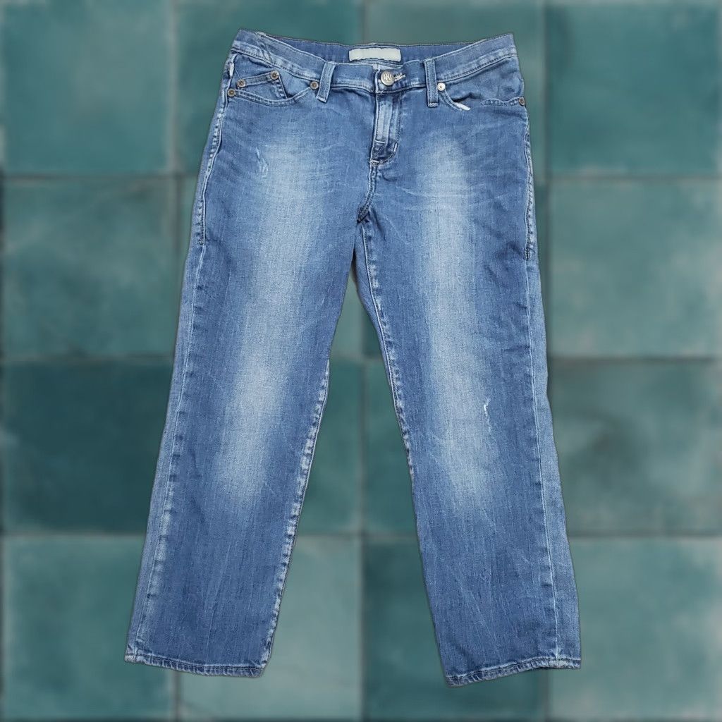 Vintage VINTAGE Rock & Republic Jeans Womens 10 Blue Hamburg Low Rise Cropped 5-Pocket Distressed Zip Pocket FLAW Womens Size 32" / US 10 / IT 46 - 1 Thumbnail