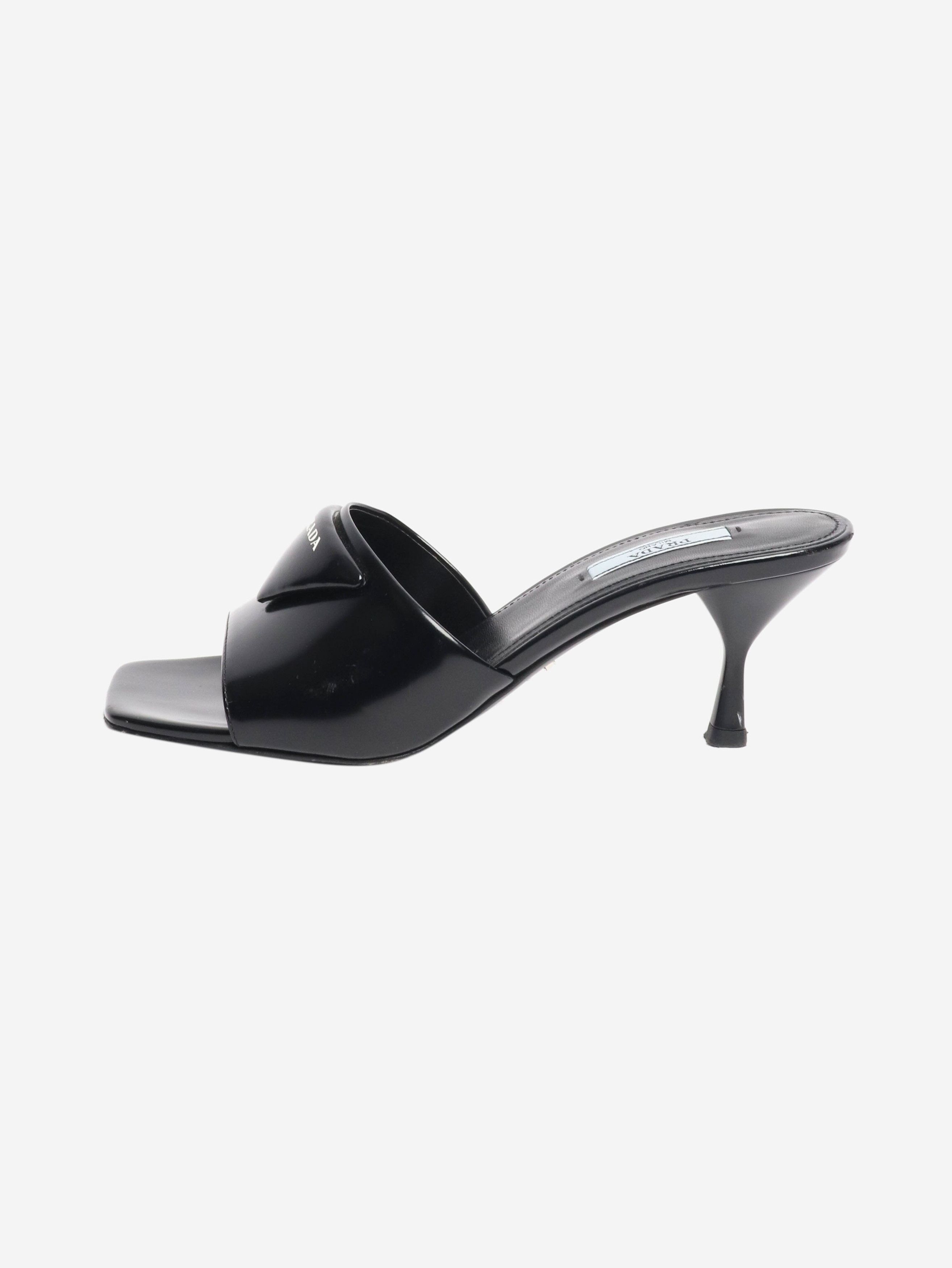 Prada Black leather kitten heels mules - EU 37.5 (UK 4.5) Size US 6 / IT 36 - 1 Thumbnail