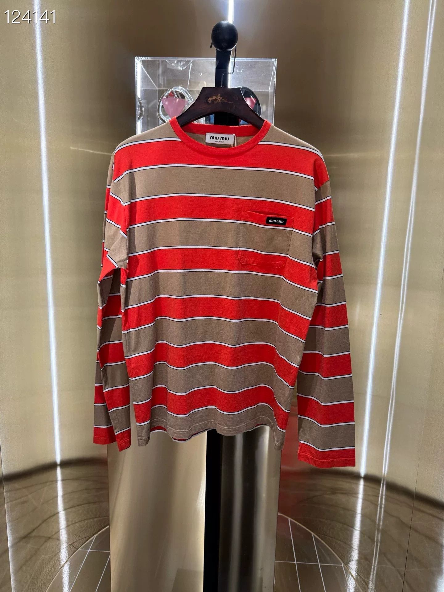 Miu Miu Miumiu Fall/Winter 2024 Striped T-shirt Size XS / US 0-2 / IT 36-38 - 1 Thumbnail
