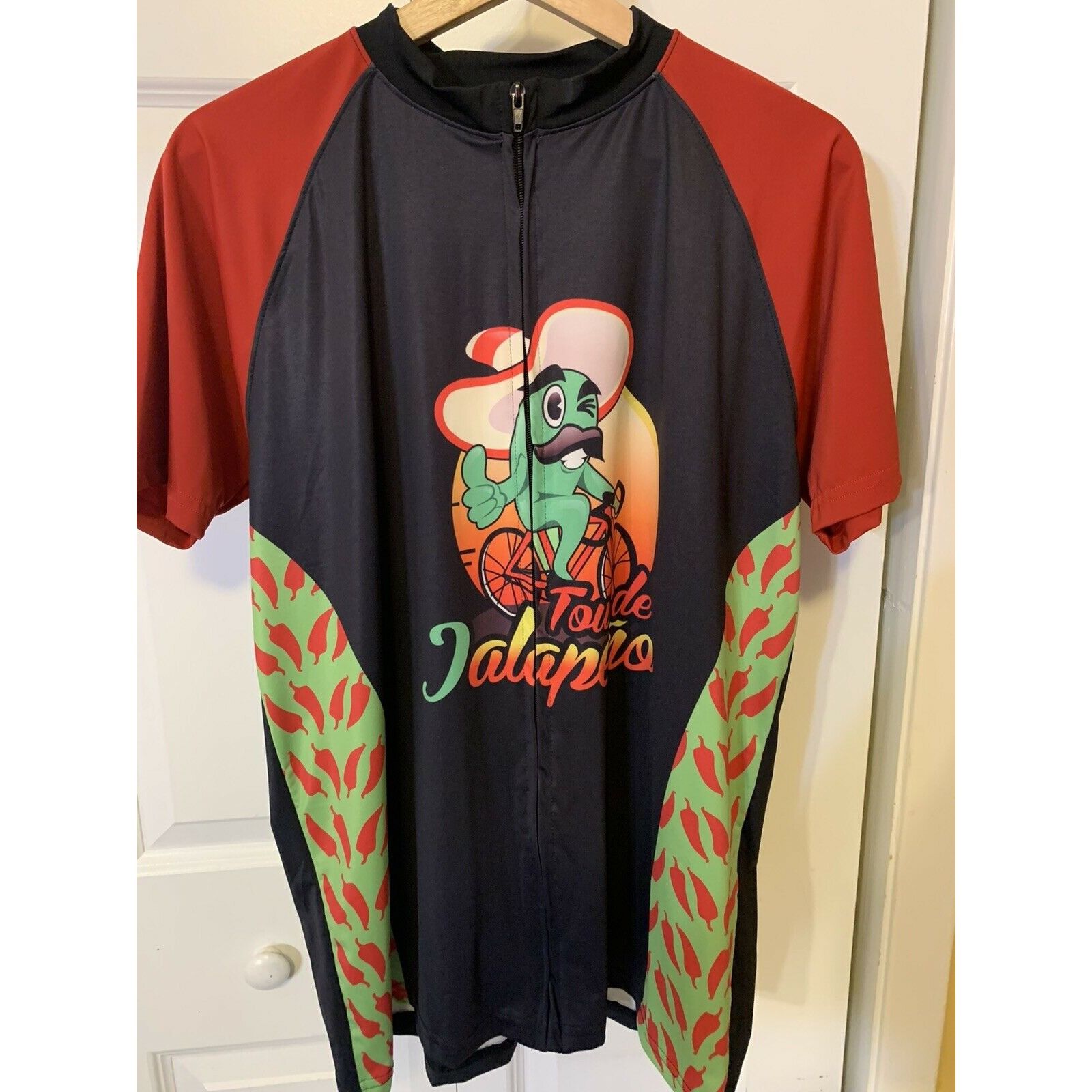 Other Solwear Tour De Jalapeño Sz L Biking Jersey Red Black Full Z Size US L / EU 52-54 / 3 - 6 Thumbnail