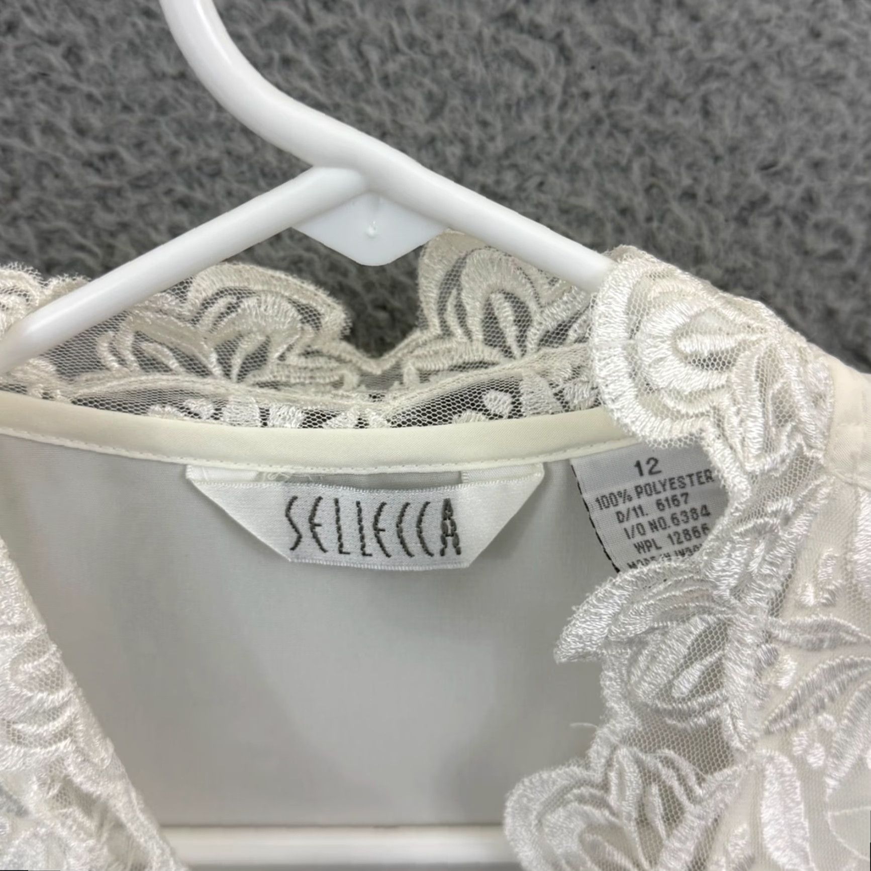 Vintage VINTAGE Sellecca Shirt Womens 12 White Blouse Embroidered 80s Button Lace Top Size XL / US 12-14 / IT 48-50 - 6 Thumbnail