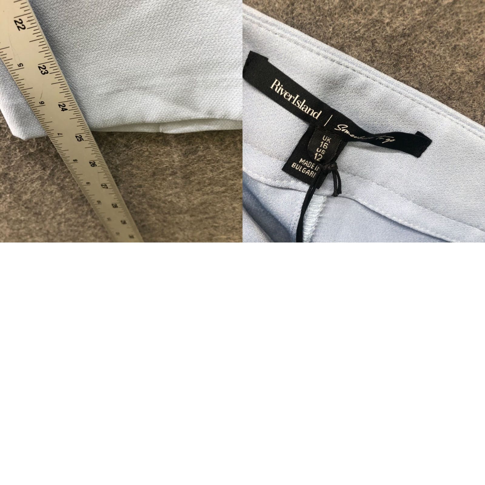 River Island River Island High Rise Flare Crop Dress Pants Womens 12 Light Blue Side Zip Dress Pants Women's 12 Blue Flared Crop Pant Array? Size 34" / US 12 / IT 48 - 8 Thumbnail