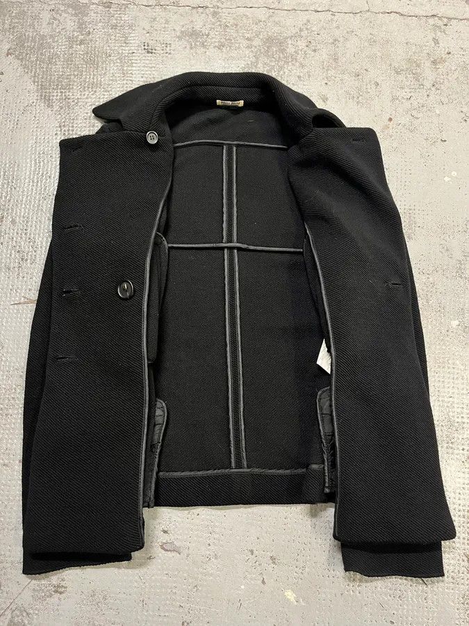 Miu Miu AW2008 Miu Miu Black Wool Double-Breasted Coat Size S / US 4 / IT 40 - 8 Thumbnail