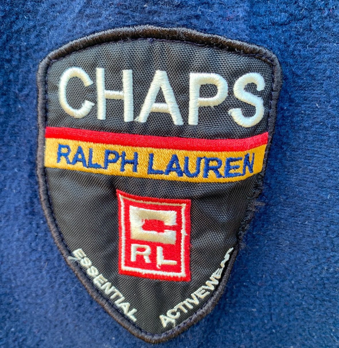 Chaps Ralph Lauren VINTAGE 90s CHAPS RALPH LAUREN FLEECE NAVY JACKET PATCH LOGO Size US L / EU 52-54 / 3 - 8 Thumbnail