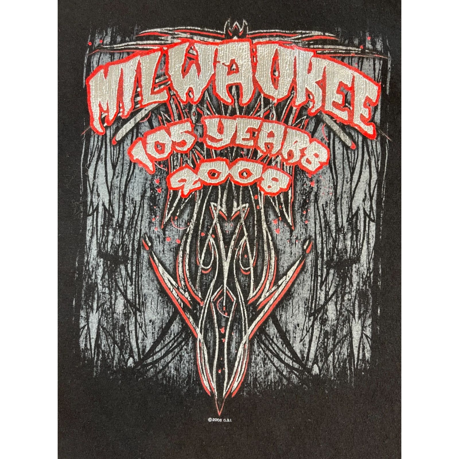 Vintage VINTAGE Men's Milwaukee 105 Years Anniversary T-Shirt Sz L Shirt Men's Black 2008 105 Years Anniversary Alstyle Apparel & Activewear Graphic Print Size US L / EU 52-54 / 3 - 3 Thumbnail