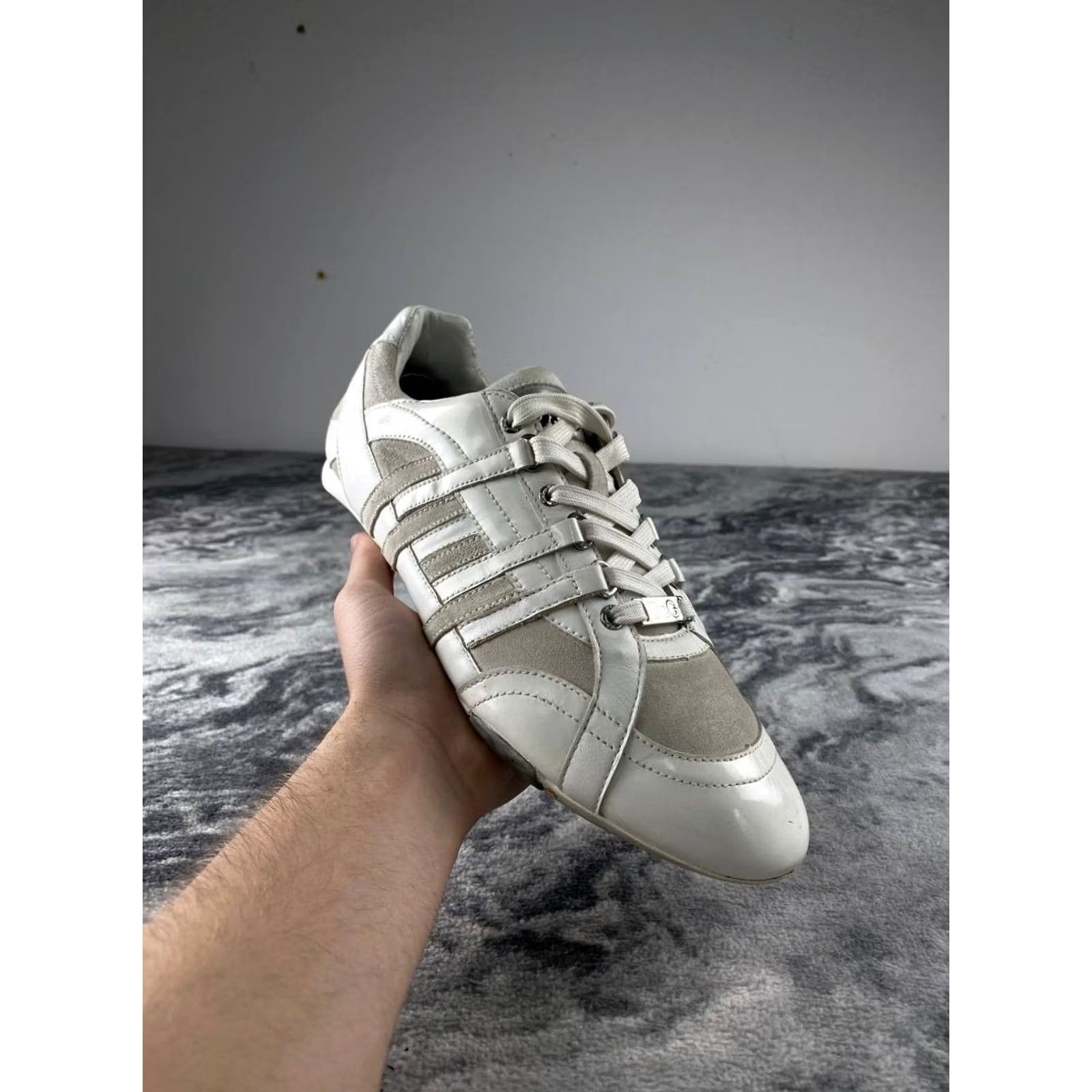 Dolce & Gabbana VINTAGE Dolce&Gabbana Sneaker Men White 41.5 Leather Casual Lace Up Round Toe Comfort Size US 9 / EU 42 - 4 Thumbnail