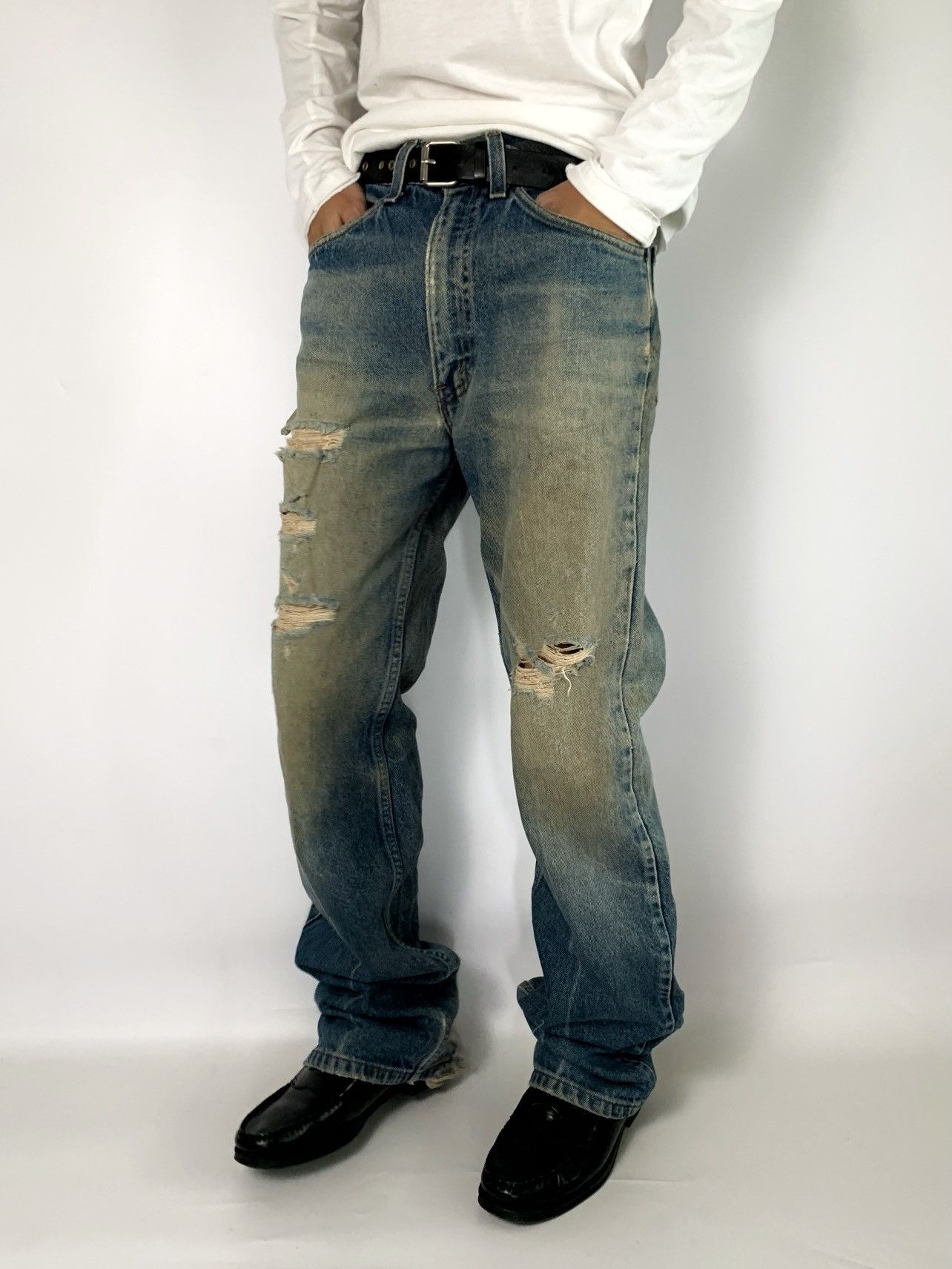 LVC 80s levis 517 distressed blue jeans usa orange tabs Size US 31 - 17 Thumbnail