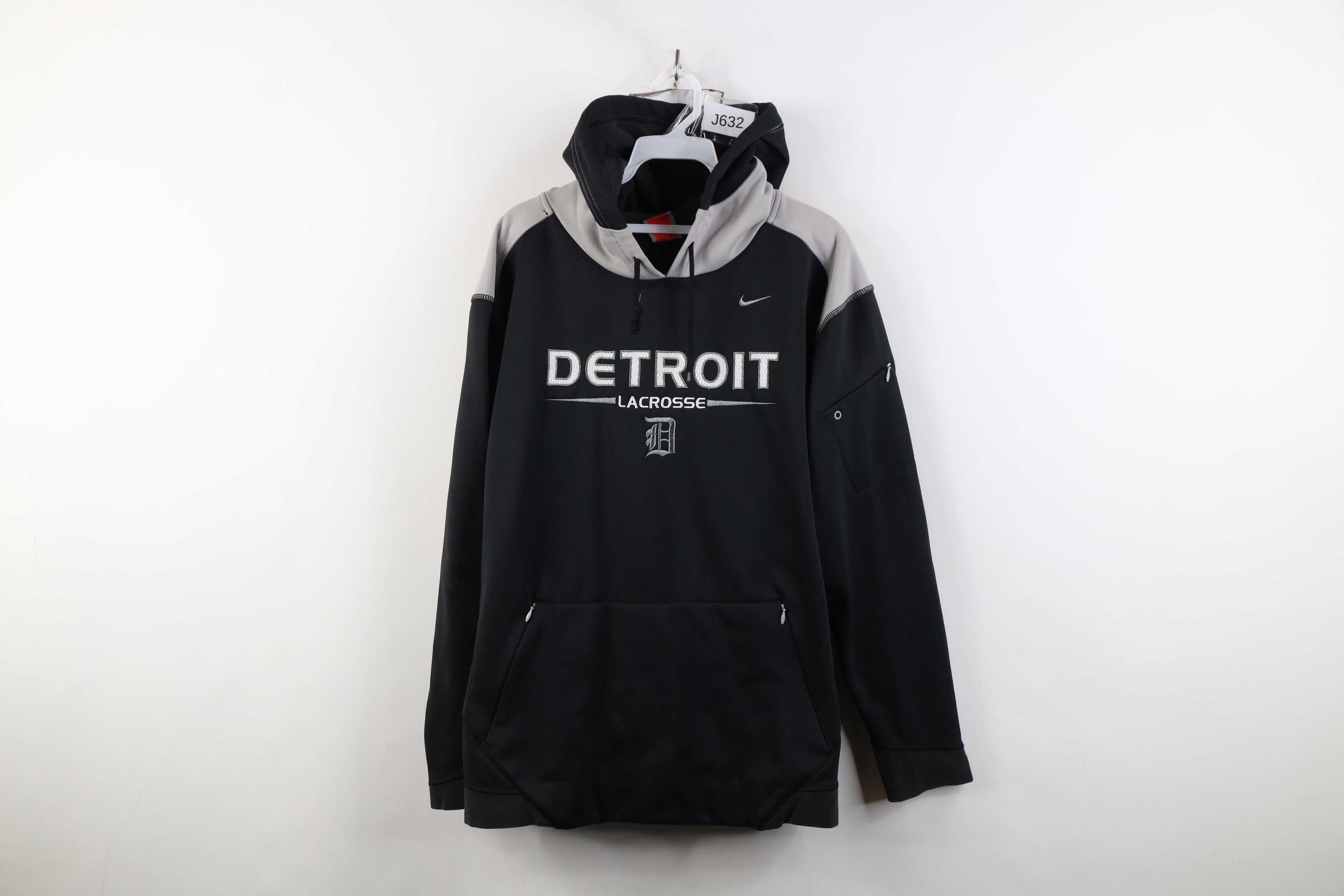 Nike Vintage Nike Scott Mini Swoosh Detroit Lacrosse Hoodie Black Size US M / EU 48-50 / 2 - 1 Thumbnail