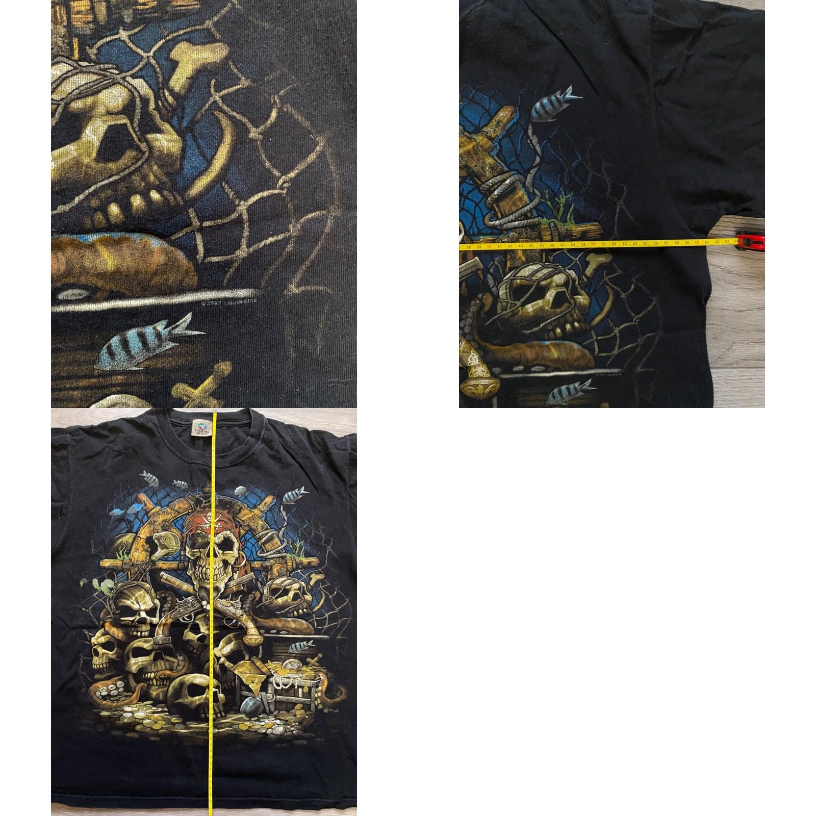 Liquid Blue VINTAGE Pirates of the Caribbean Liquid Blue T-Shirt L Men Blue 2007 Size US L / EU 52-54 / 3 - 8 Thumbnail