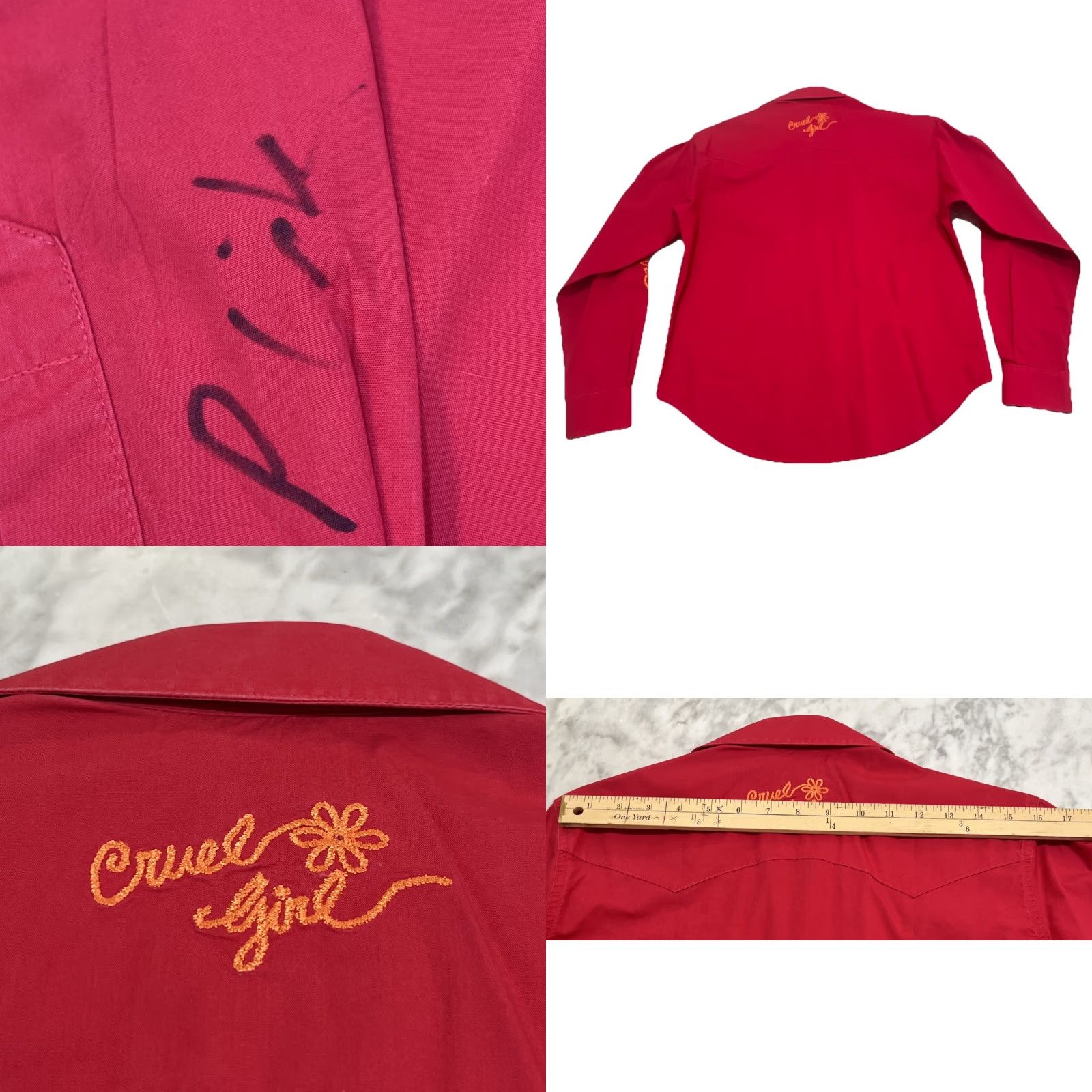 Vintage Cruel Girl Western Snap Shirt Women’s M Long Sleeve Horse Shoe Snaps Red READ Size M / US 6-8 / IT 42-44 - 8 Thumbnail