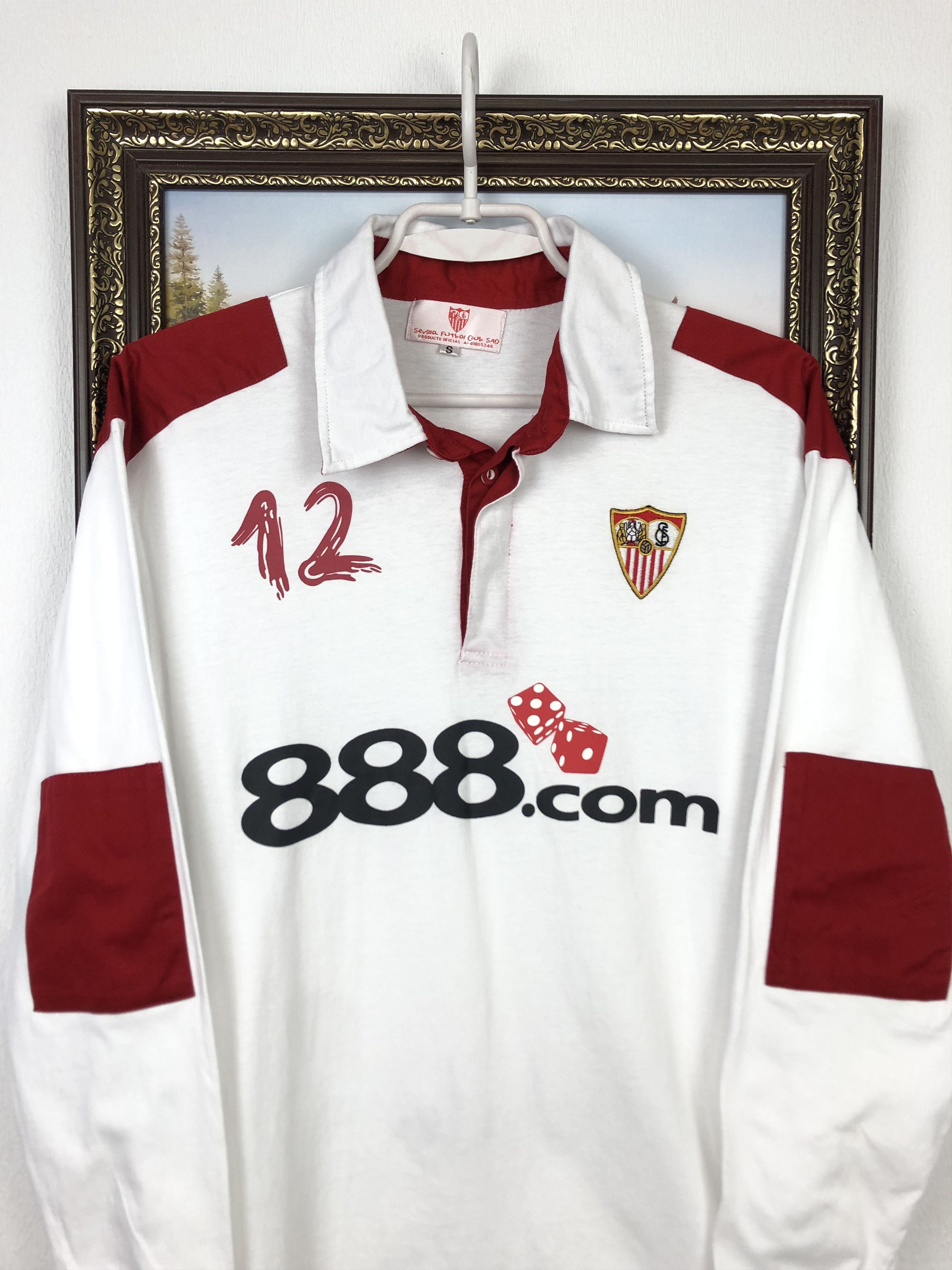 Vintage Official Vintage Sevilla Polo Football Shirt Long Sleeve Tee Size US S / EU 44-46 / 1 - 2 Thumbnail