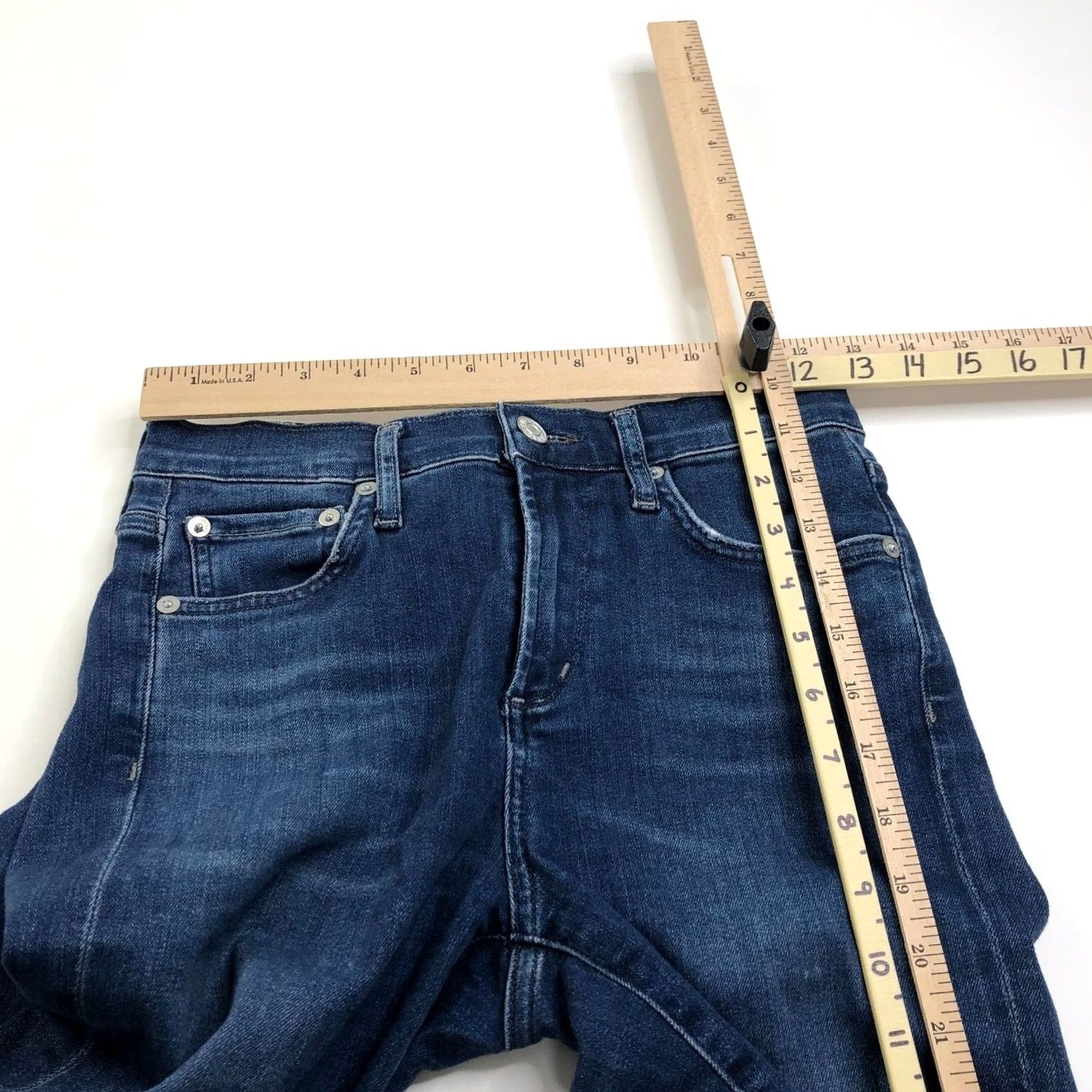 Agolde AGOLDE Jeans 5-Pocket Distressed Mid Rise Stretch Sophie Crop 25 (25W 26L) A018-3005 Womens Jeans Size 42" / US 20 - 6 Thumbnail