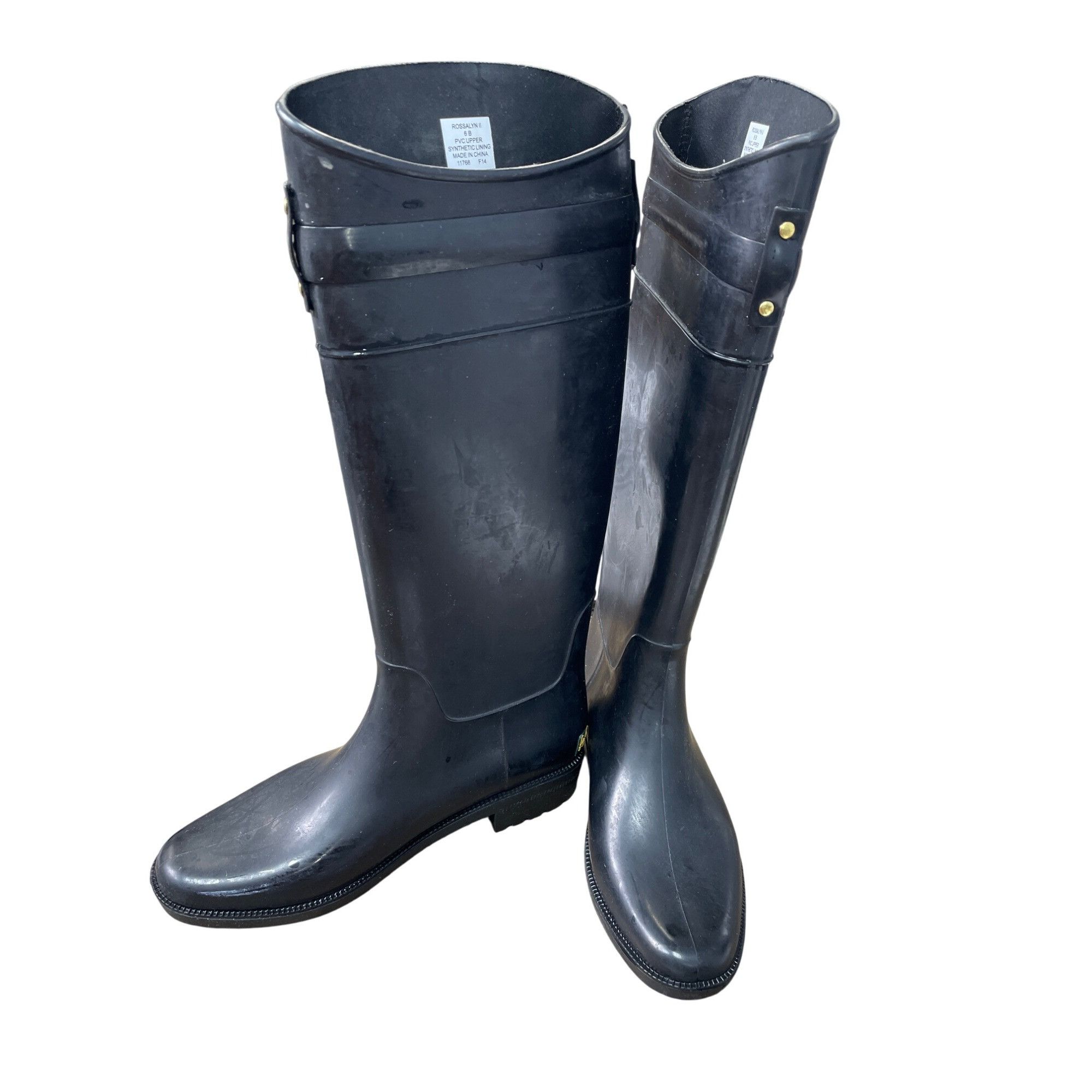 Lauren Ralph Lauren Lauren Ralph Lauren Womens Rossalyn Black Rain Boots Size 6B Size US 6 / IT 36 - 2 Thumbnail