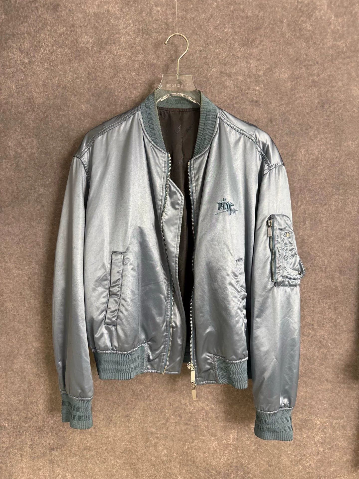 Dior Dior Stussy collaboration ice blue flight jacket Size US L / EU 52-54 / 3 - 1 Thumbnail