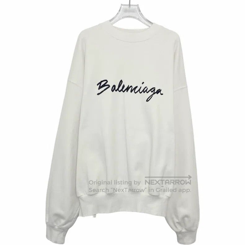 Balenciaga Letter Printed Round Neck Long Sleeve Sweater