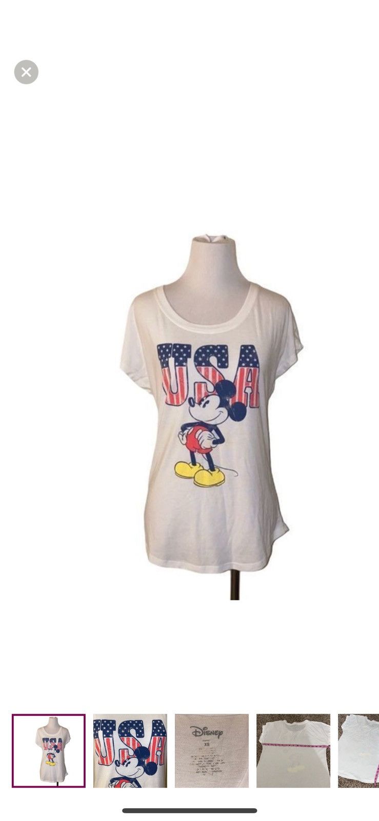 Disney Disney XS Mickey Mouse USA tee Size XS / US 0-2 / IT 36-38 - 1 Thumbnail