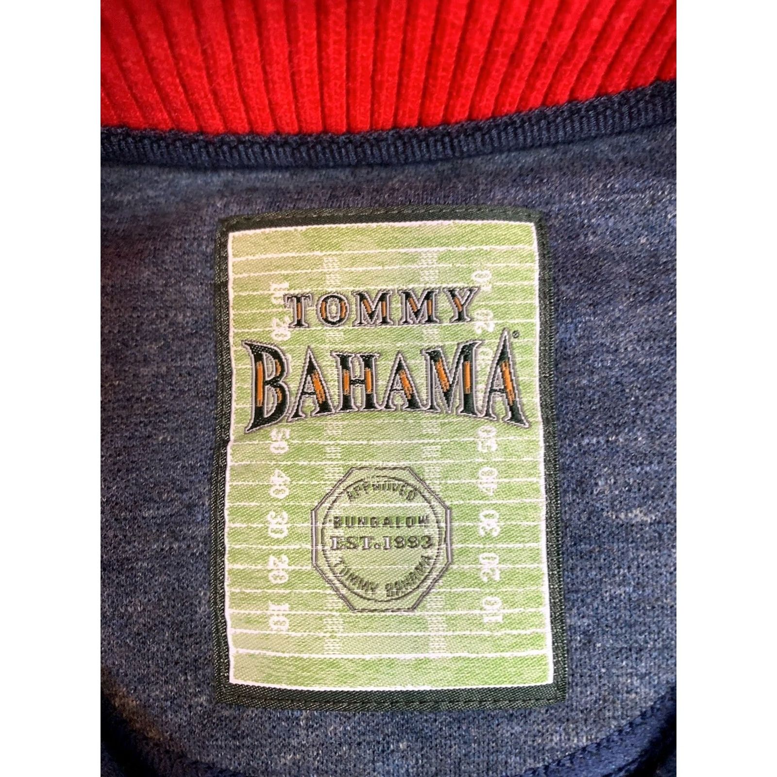Tommy Bahama VINTAGE Tommy Bahama Sweater Mens M Blue New England Patriots Snap Buttons Pullover Size US M / EU 48-50 / 2 - 4 Thumbnail