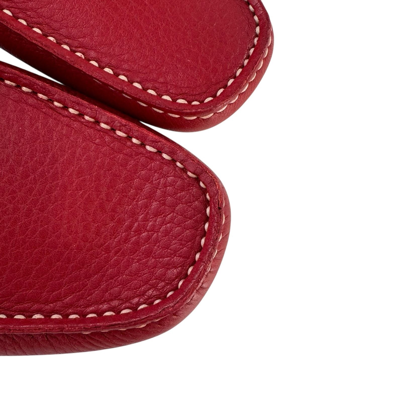 Prada Prada Red Pebbled Leather Loafers Size US 7 / IT 37 - 17 Thumbnail