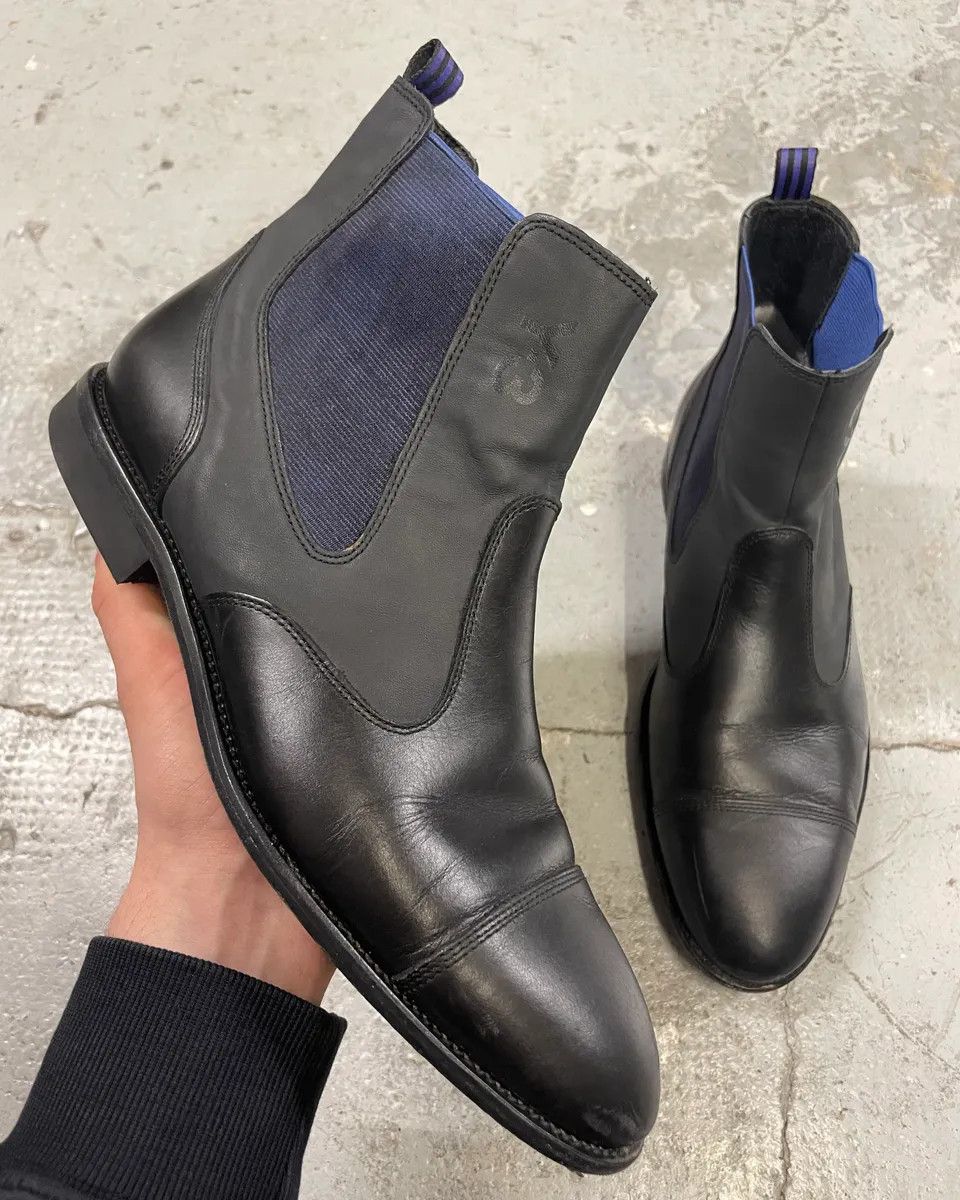 AW2012 Yohji Yamamoto Black Hybrid Chelsea Leather Boots