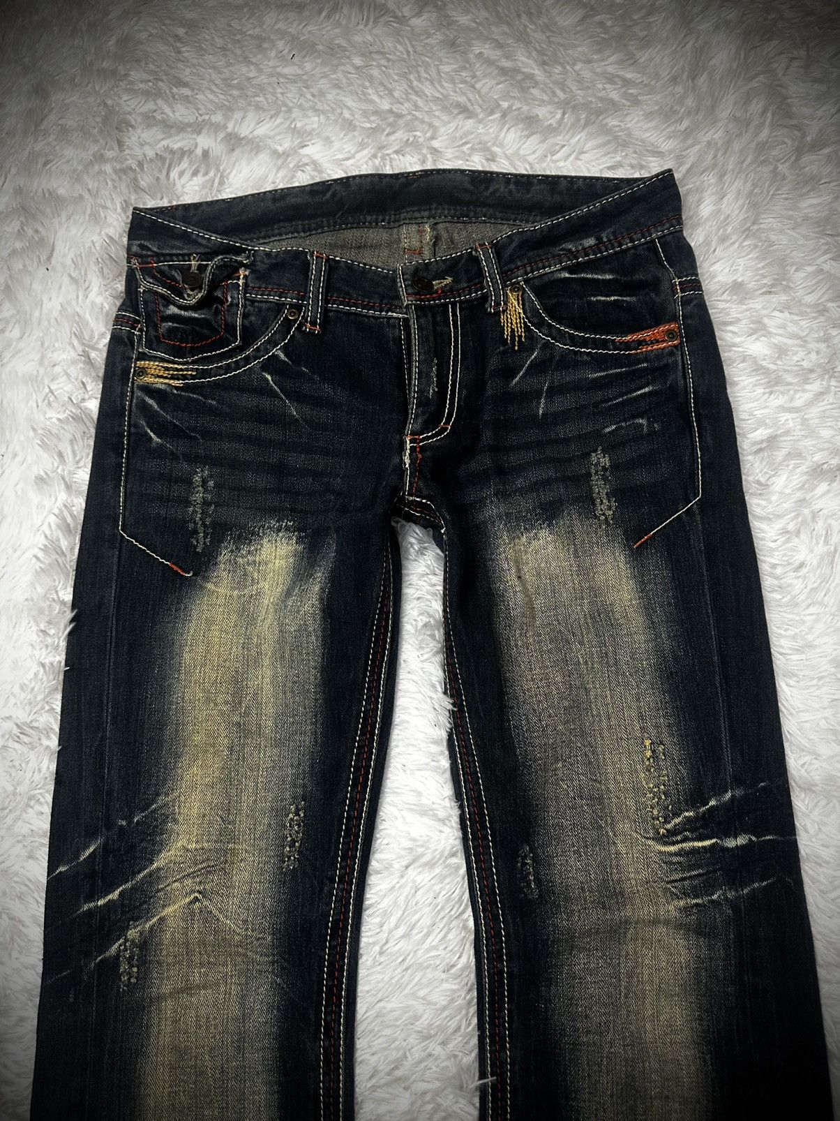 💥rare💥 20s shinehill mudwash clawmark flare denim jeans