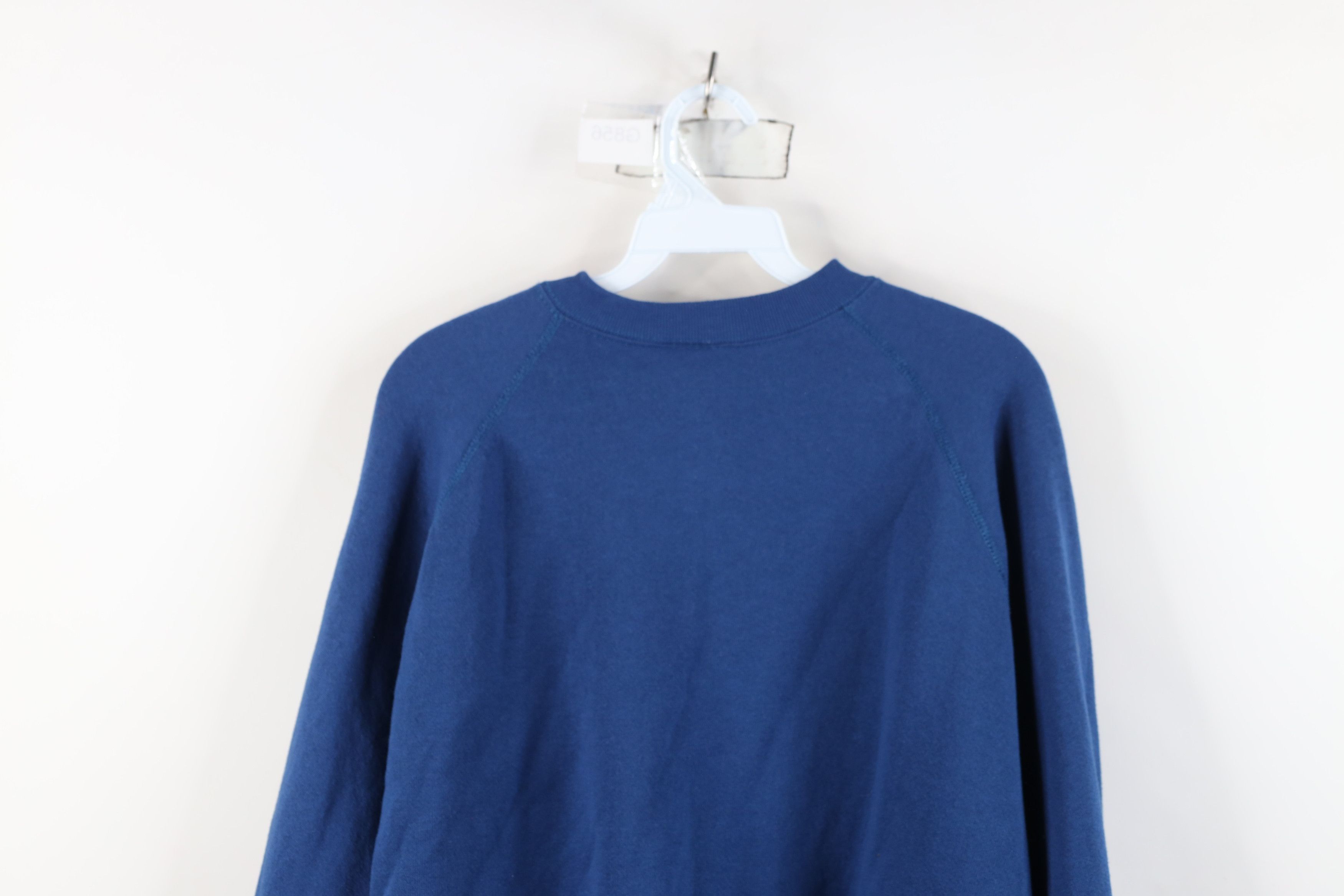 Vintage Vintage 90s Streetwear Blank Crewneck Sweatshirt Blue USA Size US XL / EU 56 / 4 - 9 Thumbnail