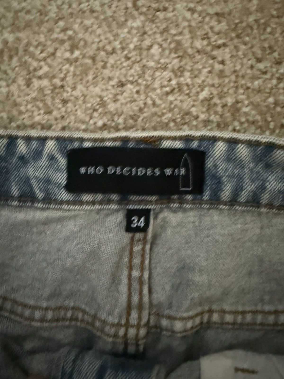 Who Decides War PATCHED ARCH REPAIRED BLOWOUT DENIM Size US 34 / EU 50 - 3 Thumbnail