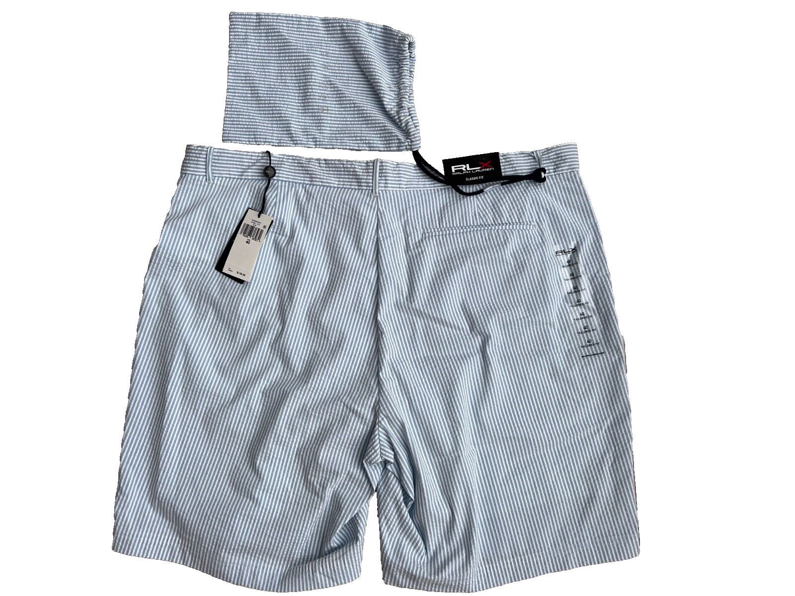RLX Ralph Lauren RLX Ralph Lauren Tailored Classic Fit Stripe Shorts Blue 40 Size US 40 / EU 56 - 2 Thumbnail