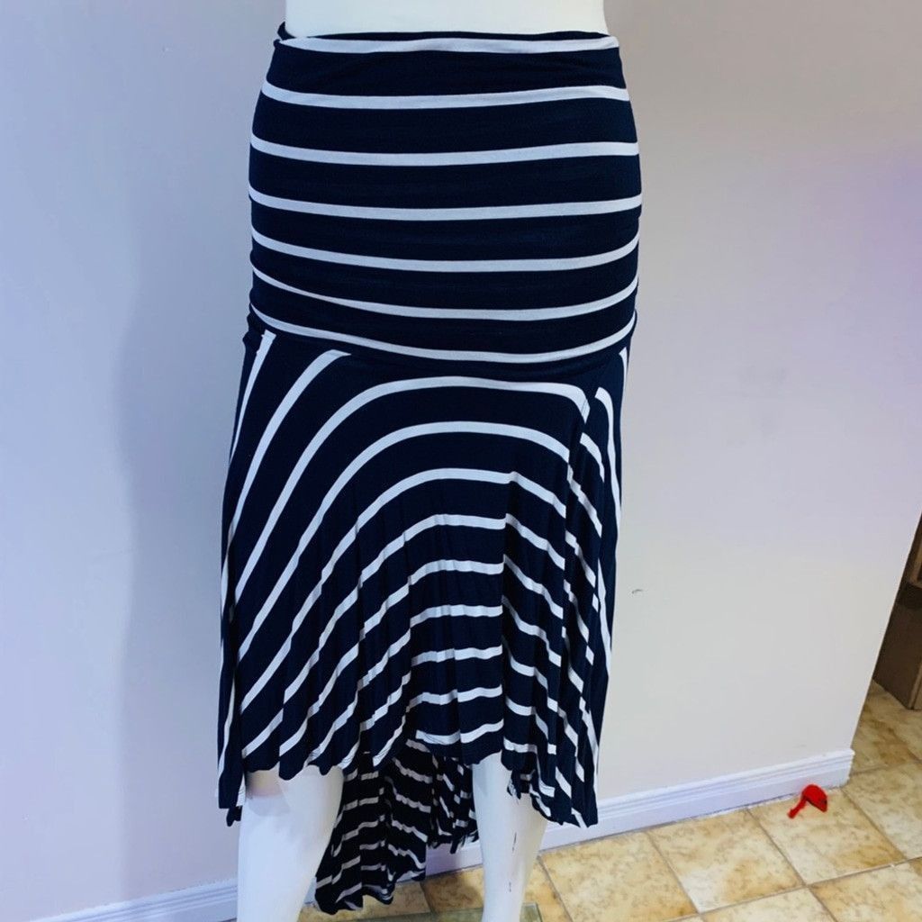 Other Catwalk Navy with White stripes skirt size S Size 26" / US 2 / IT 38 - 1 Thumbnail