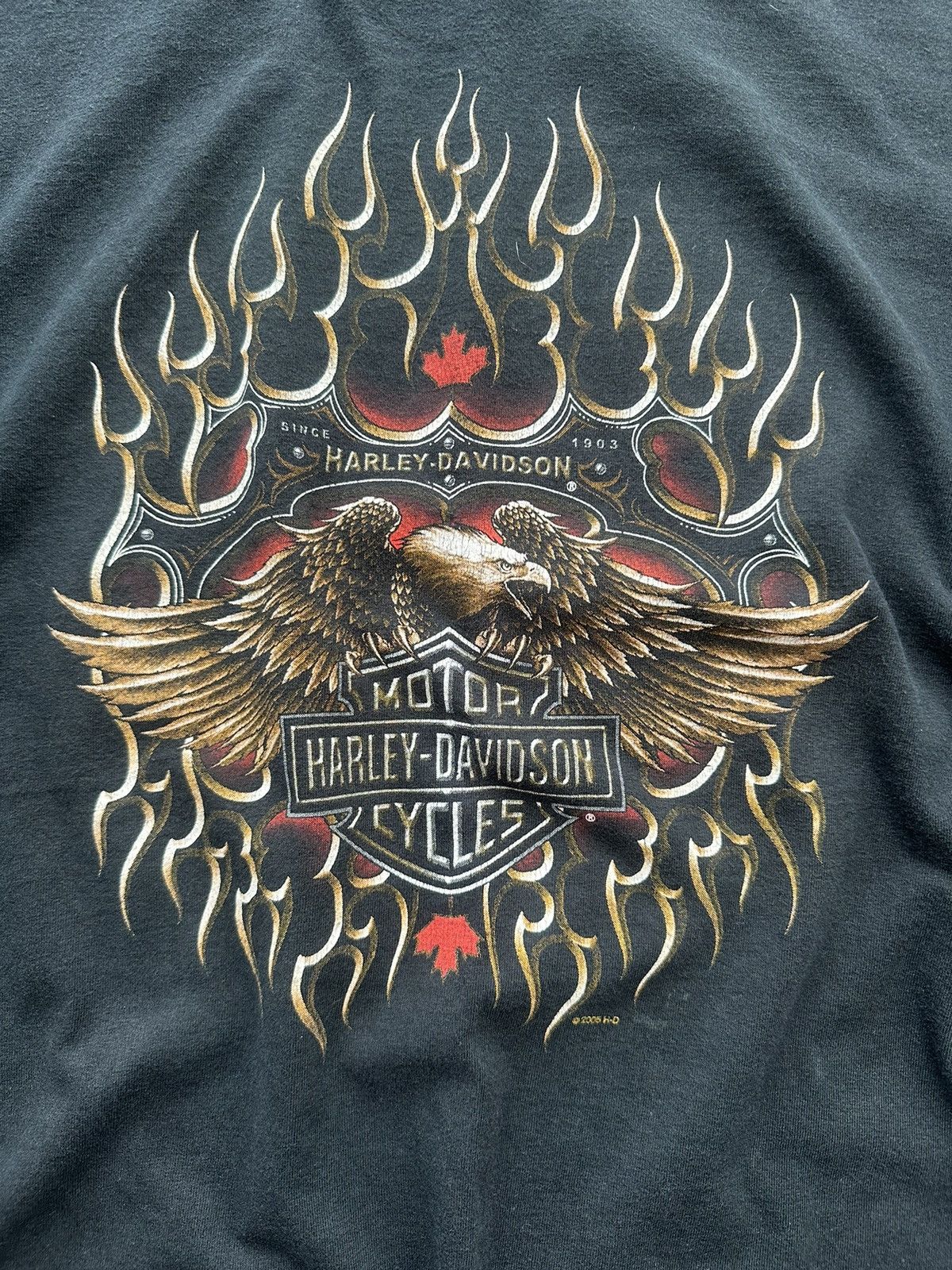 Harley Davidson × Vintage 2000s Harley Davidson Chrome Flames Long Sleeve Tee Size US XL / EU 56 / 4 - 2 Thumbnail