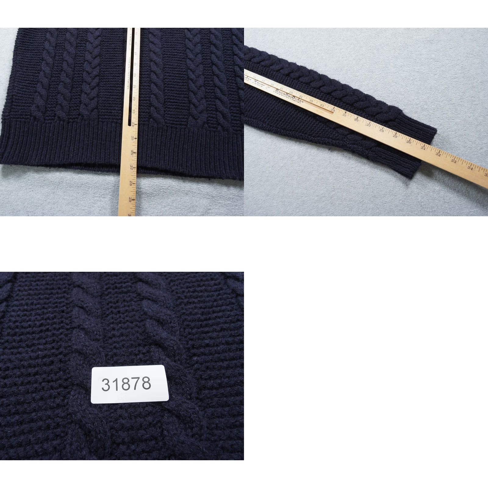 Wallace & Barnes Wallace & Barnes Sweater Mens Medium Blue Cable Knit Wool Fisherman Pullover Crew Neck Knitted Knit Solid Size US M / EU 48-50 / 2 - 8 Thumbnail