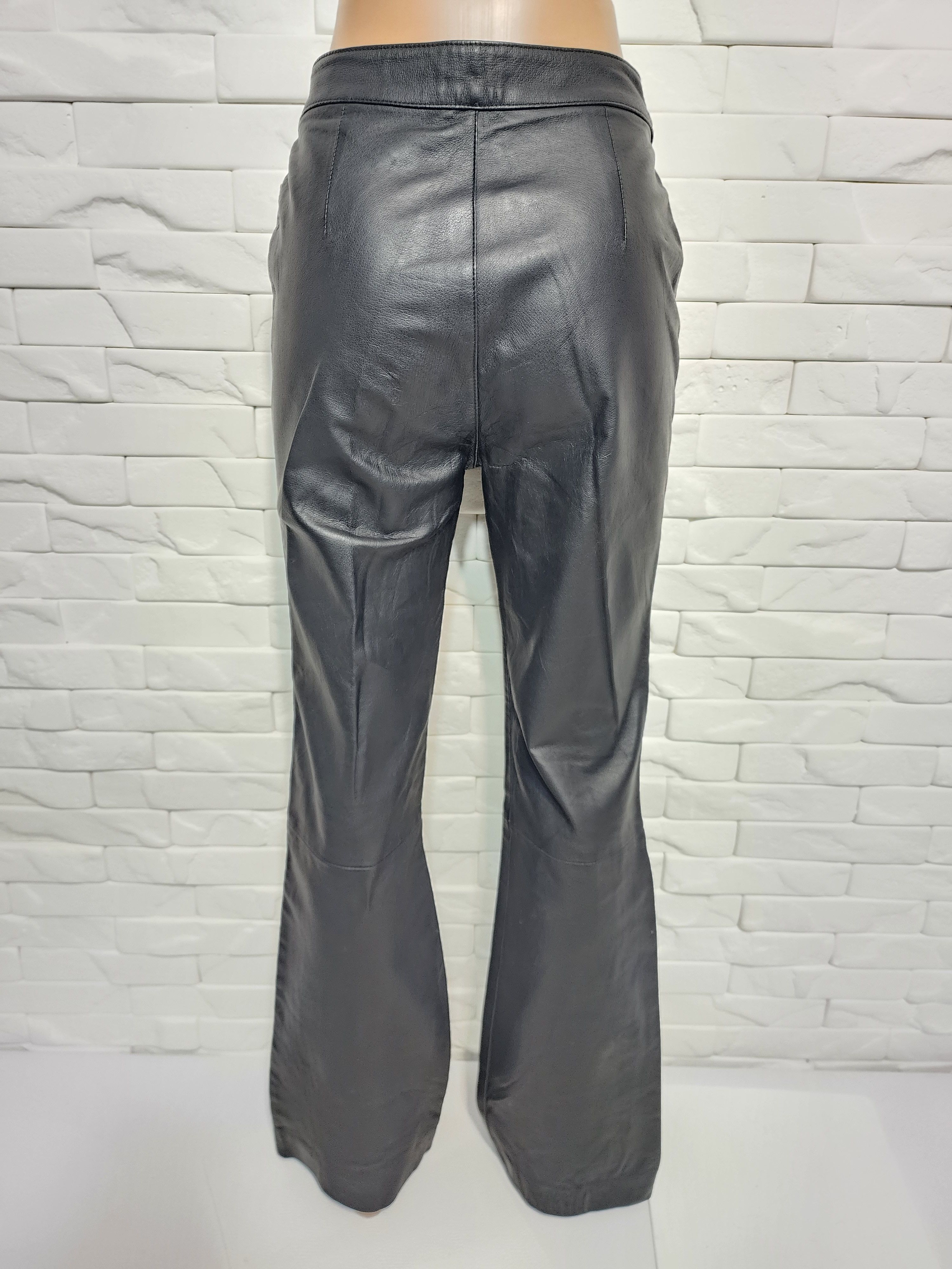Genuine Leather Black Leather Pants: Women's Genuine Leather Trousers Size 27" / US 4 / IT 40 - 5 Thumbnail
