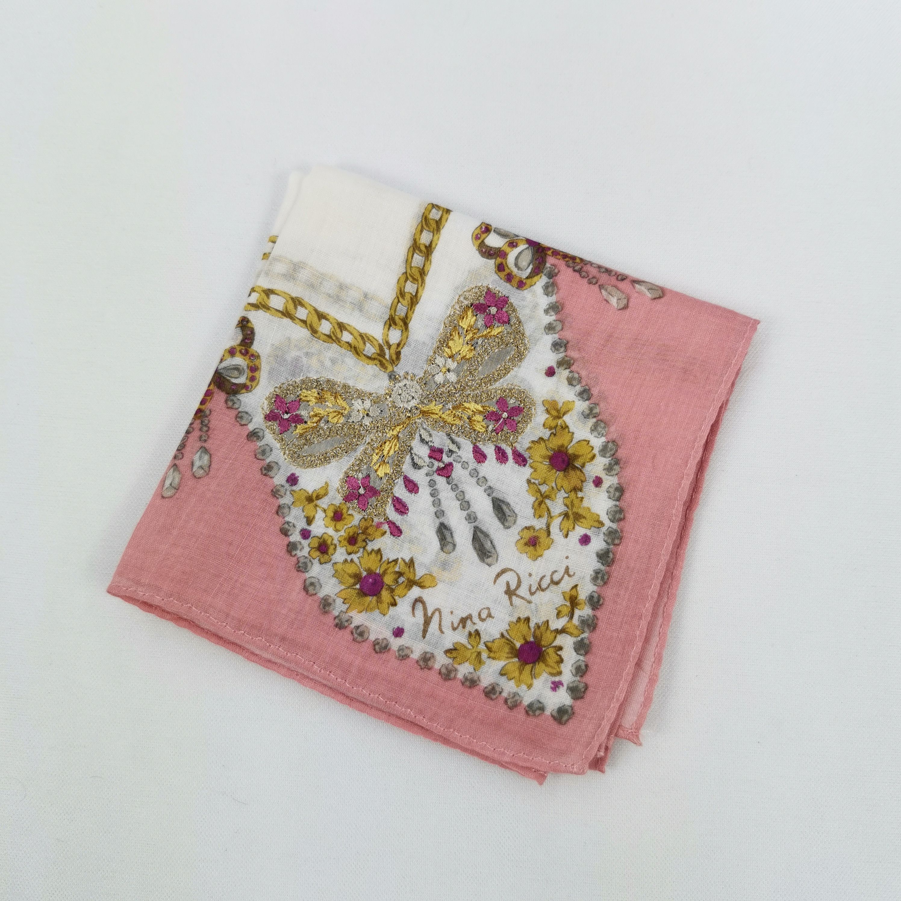 Japanese Brand Vintage Nina Ricci Handkerchief Neckerchief Bandana Size ONE SIZE - 4 Thumbnail