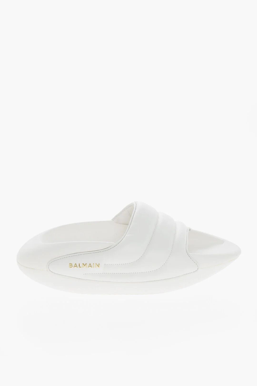 Balmain og1mm0326 Quilted Leather Sandals in White Size US 12 / EU 45 - 1 Thumbnail