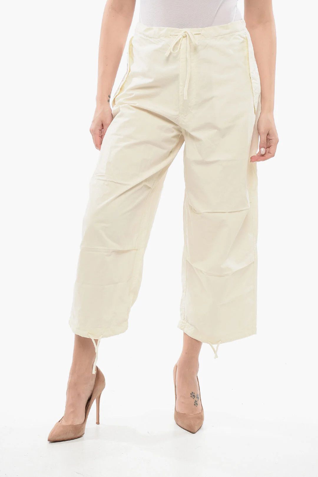 AUTRY og1mm0426 Solid Nylon Pant in Beige Size 32" / US 10 / IT 46 - 1 Thumbnail