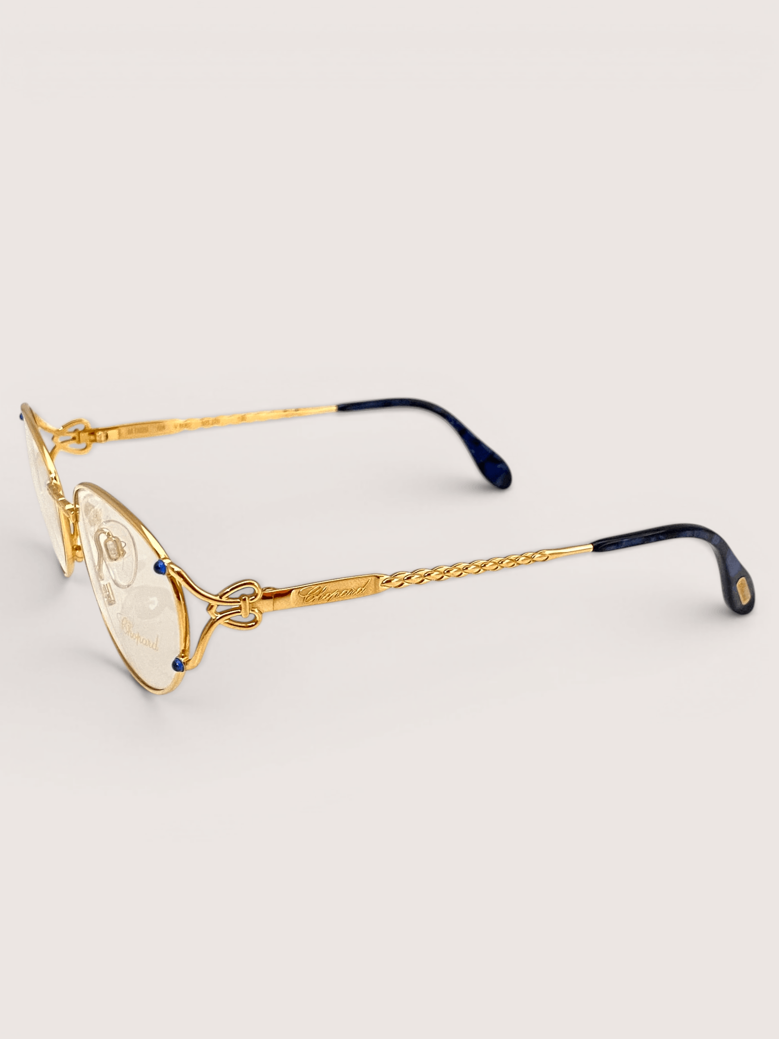 Chopard Chopard 23K Gold Blue Sapphire Oval Rimless Eyeglasses Size ONE SIZE - 6 Thumbnail