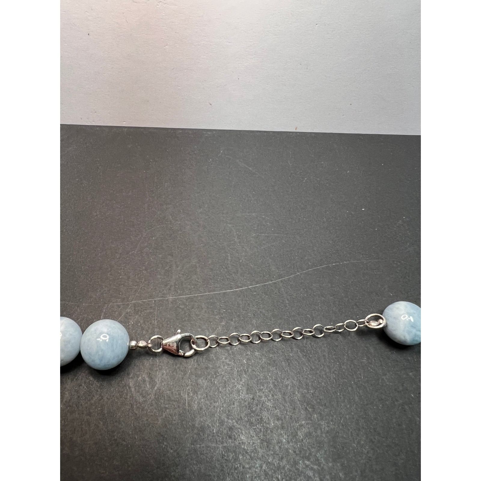 Other 11mm Aquamarine beaded necklace with sterling silver clasp Size ONE SIZE - 6 Thumbnail