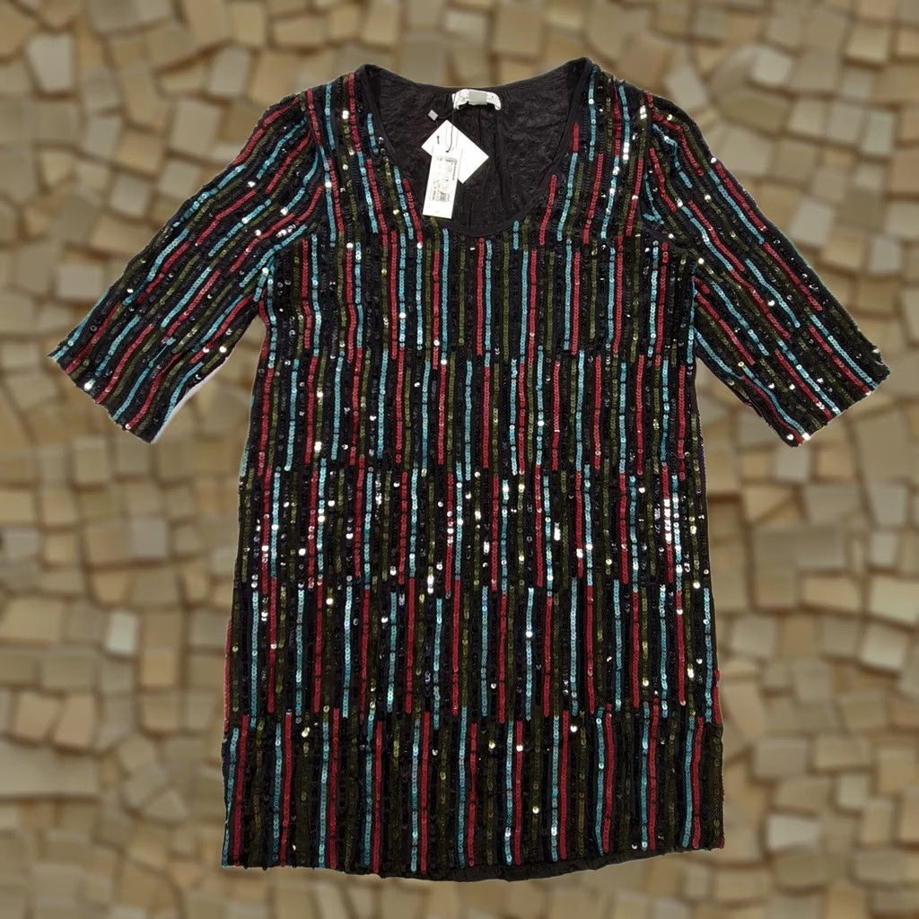 Velvet Velvet by Graham & Spencer Womens Dress Black XS Elisa Retro Sequinned Mini Dress Shirt? Size XS / US 0-2 / IT 36-38 - 1 Thumbnail